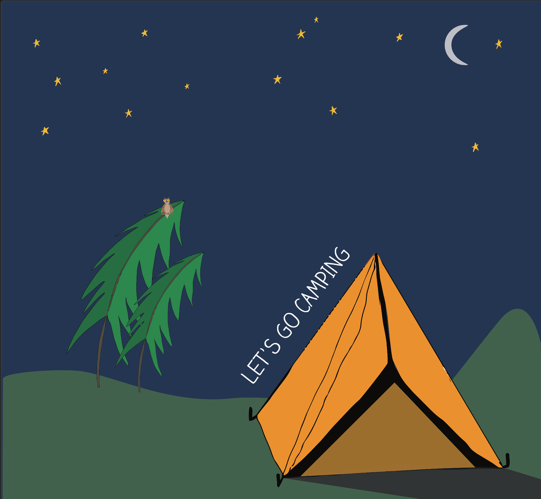 Let's Go Camping Print 12x12