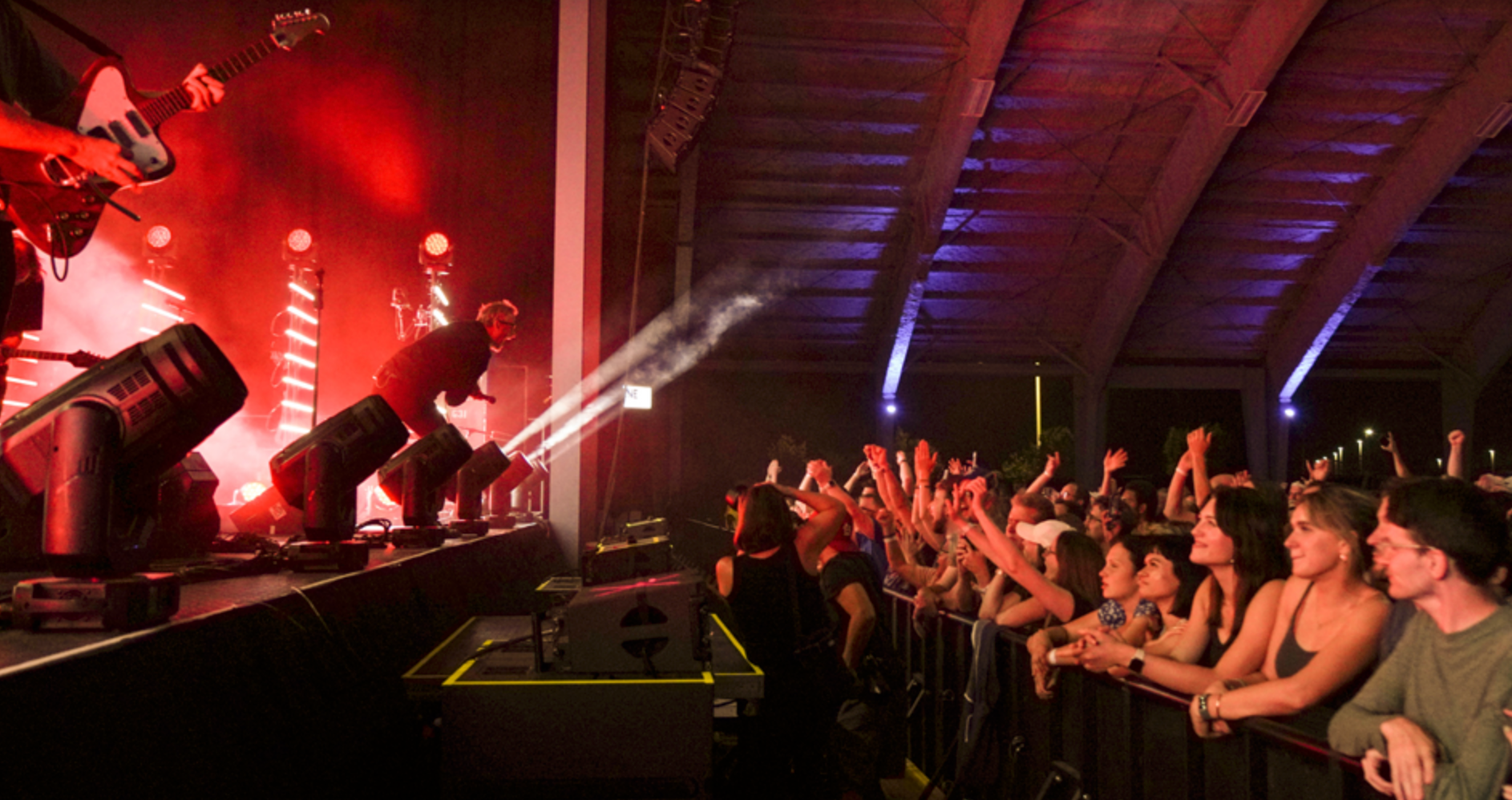 The National being photographed by Laura Tucker while performing live at St. Louis Music Park