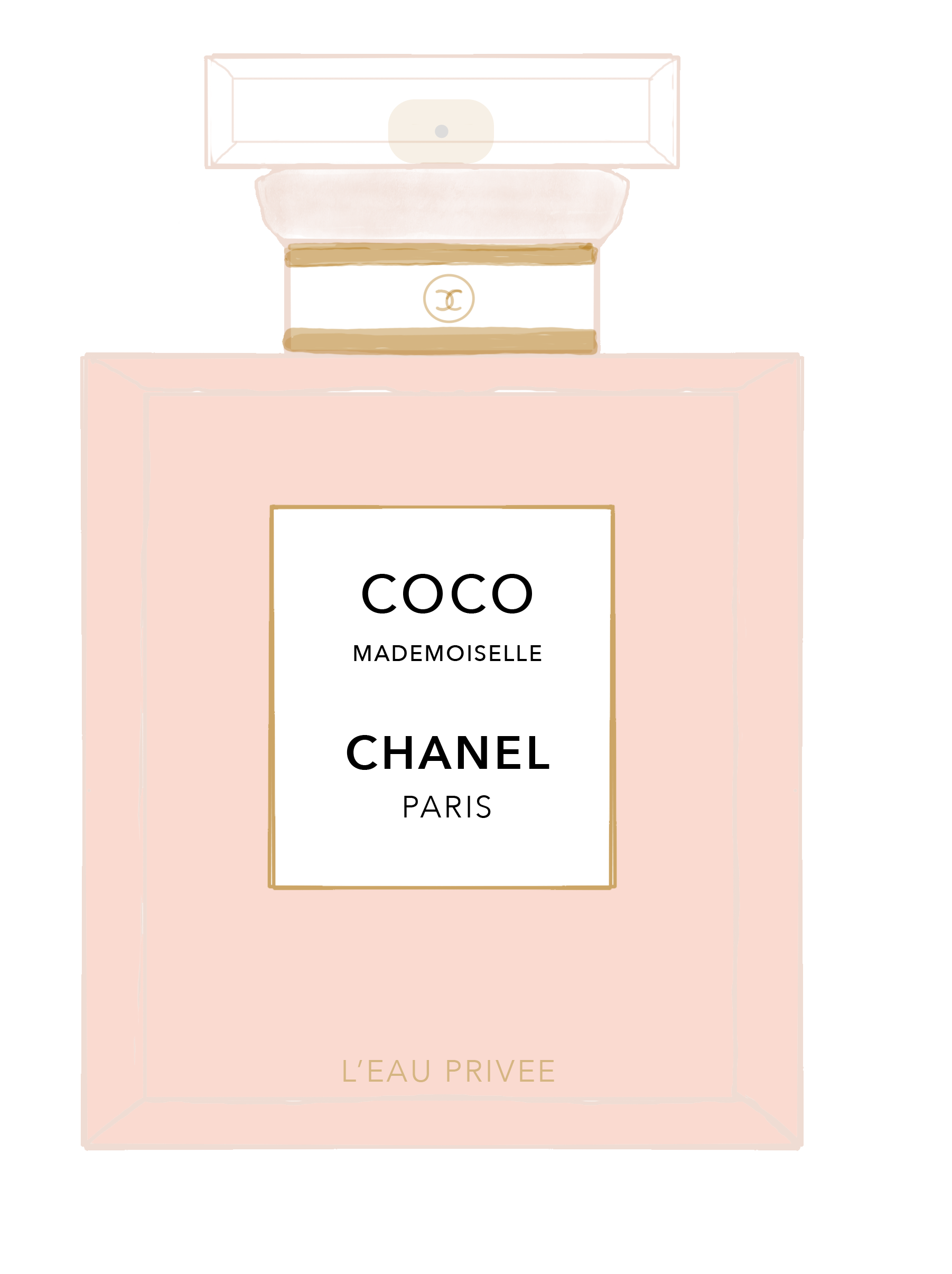 drawn digital CHANEL bottle