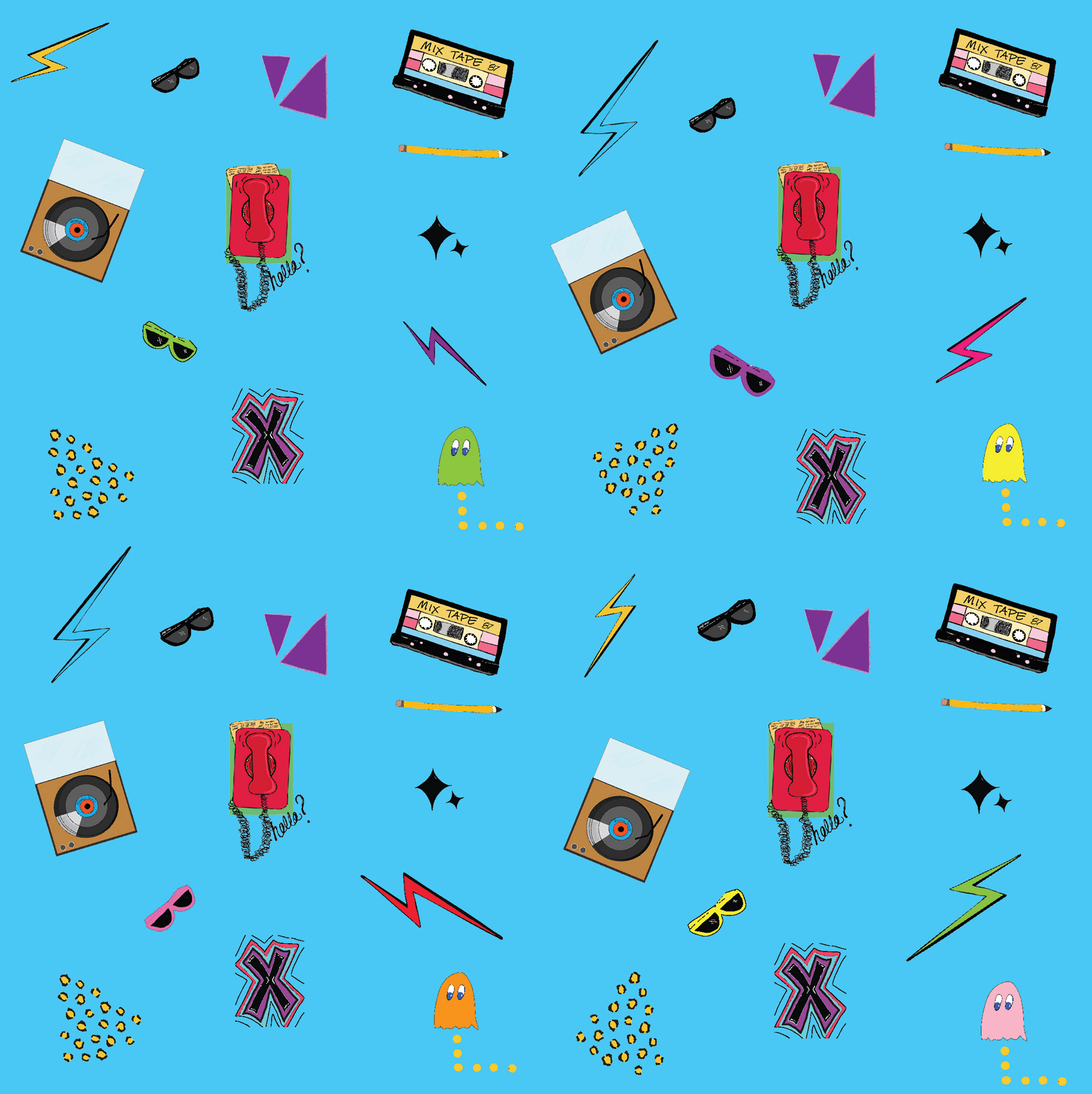 80's pattern blue 