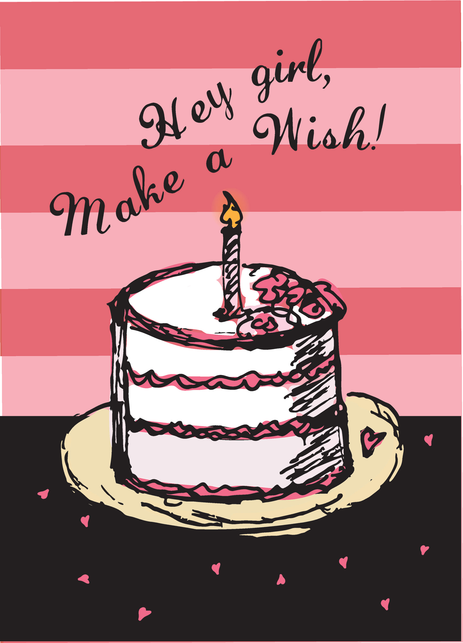 greeting card Hey Girl birthday