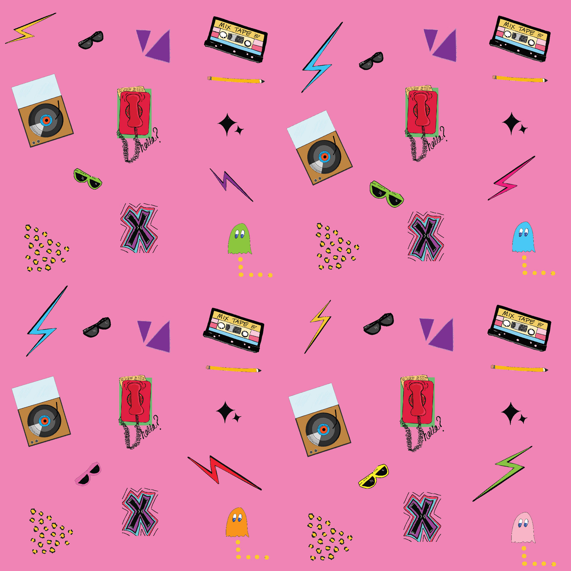 80's pattern pink
