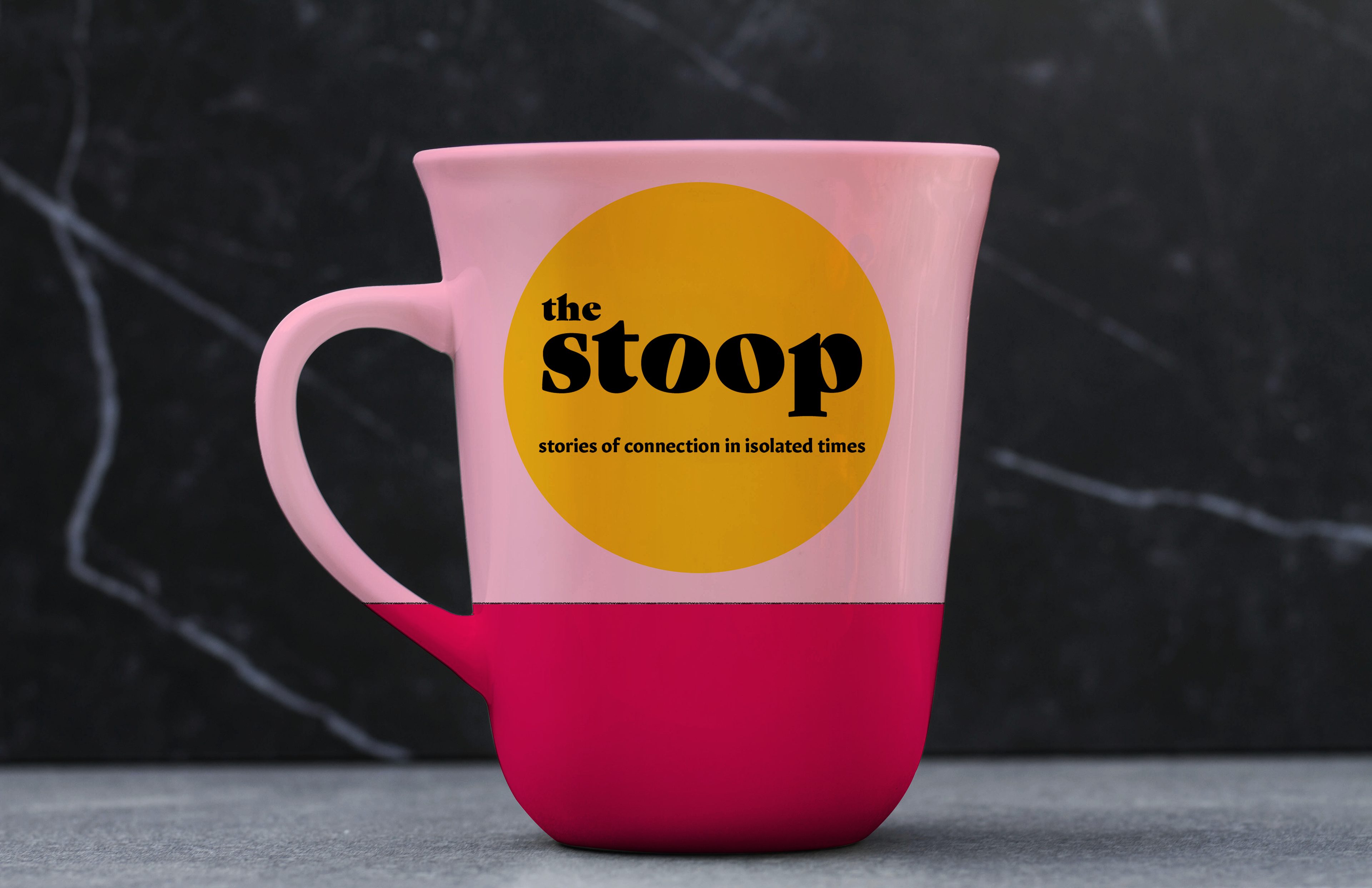 Mug mockup featuring the stoop logo