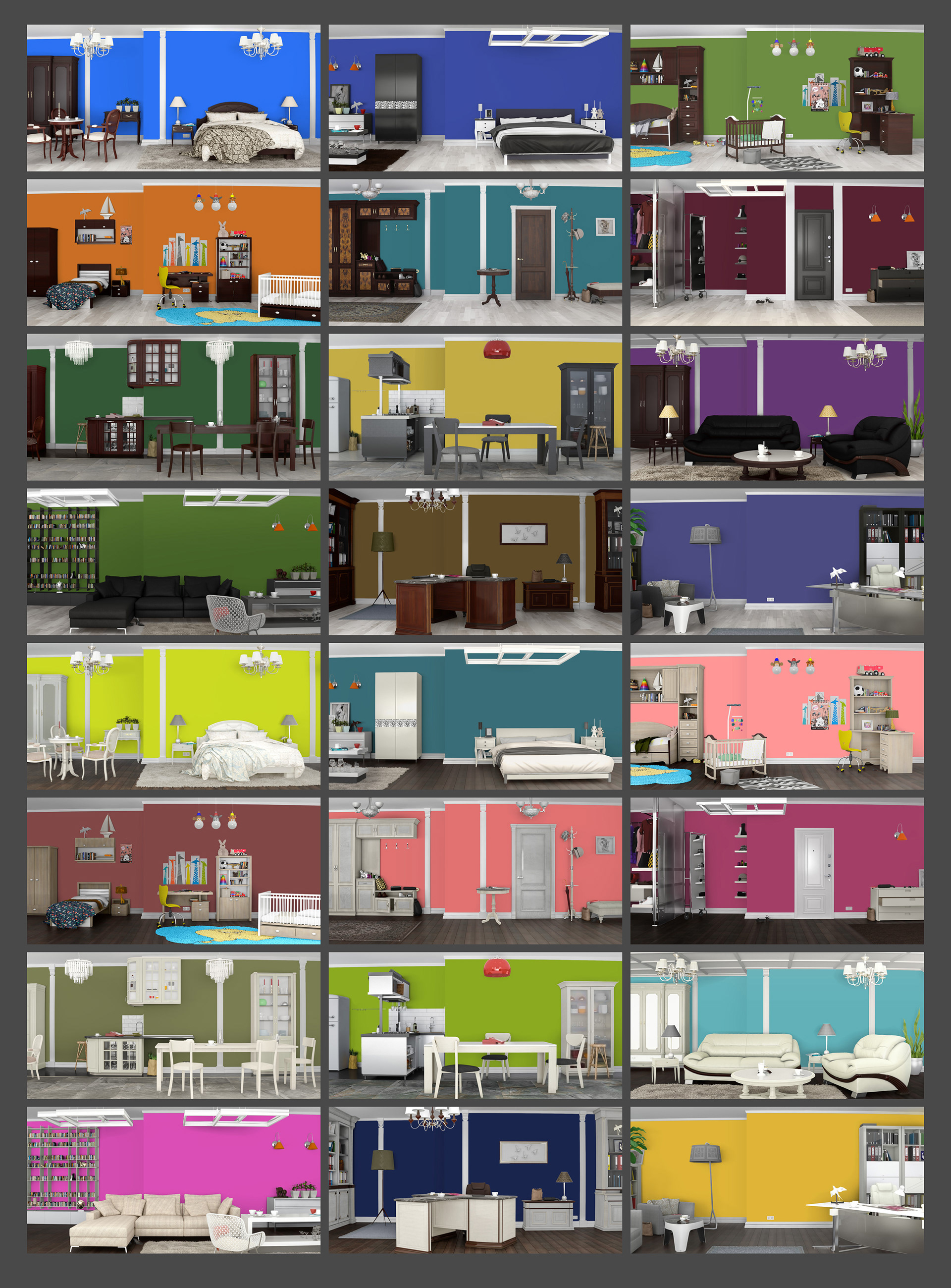 These renders were created for an online wallpaper builder.
