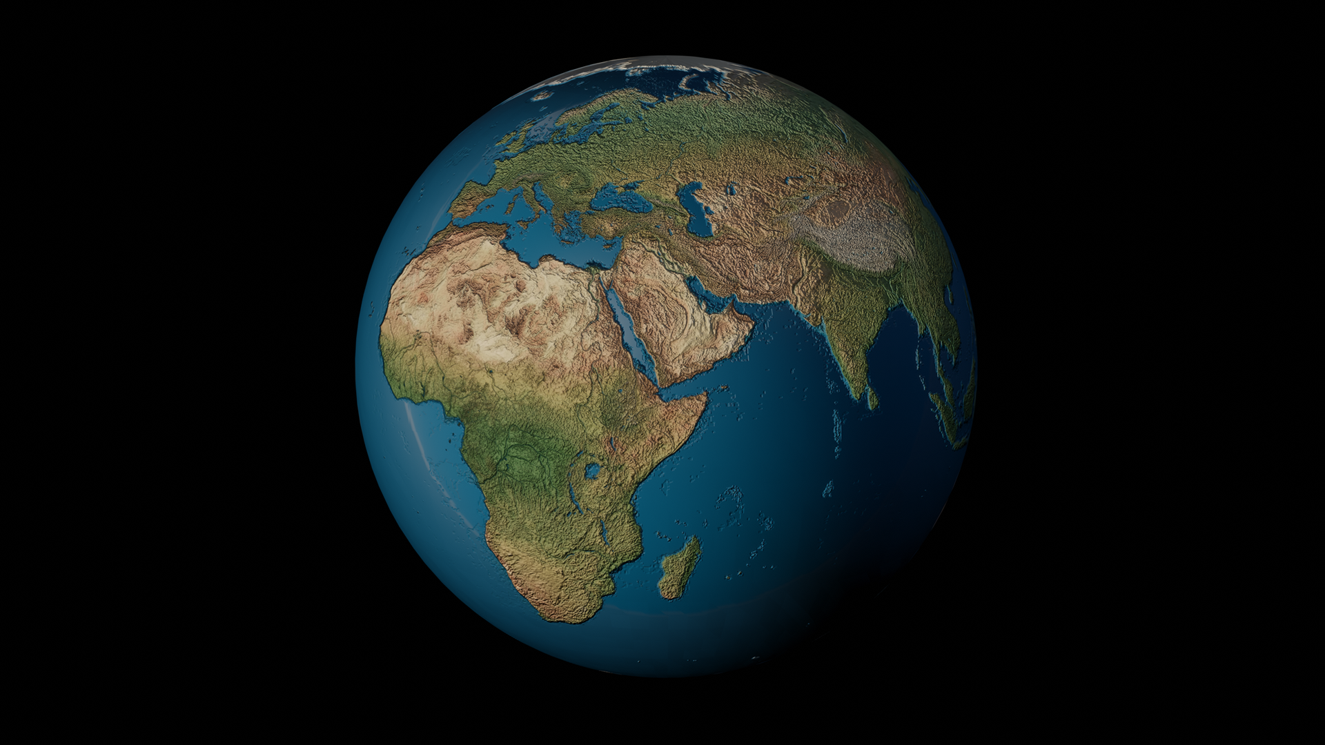 3D modelled sphere with a UV and displacement map to add colour and texture