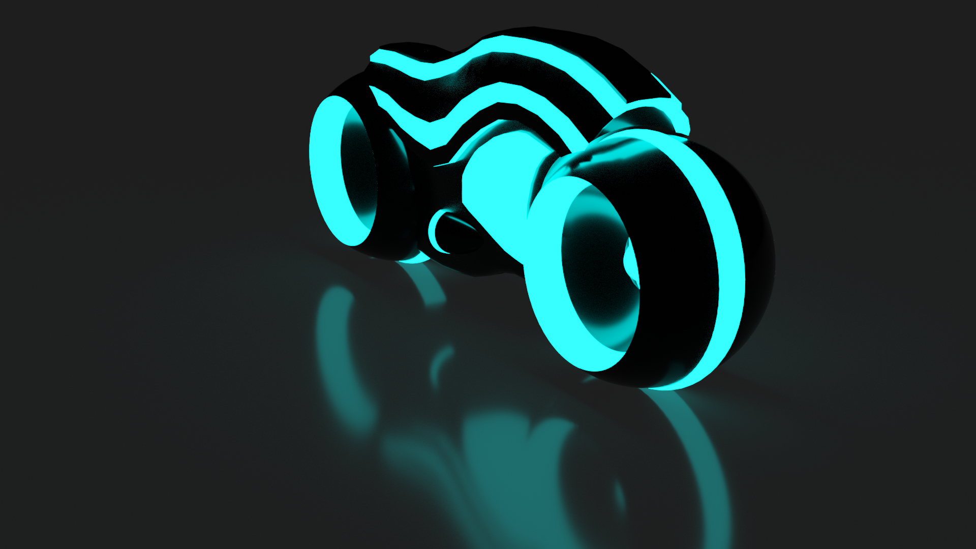 My final model with the correct lighting on the bike itself