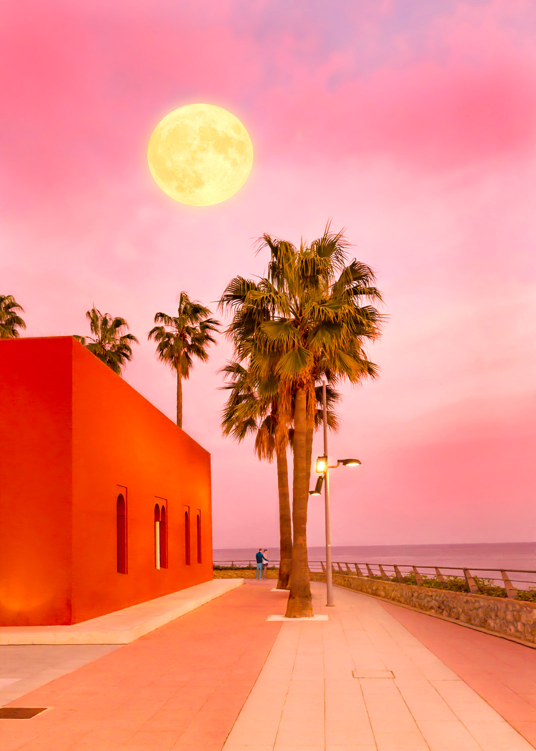 Super Moon At Sunset