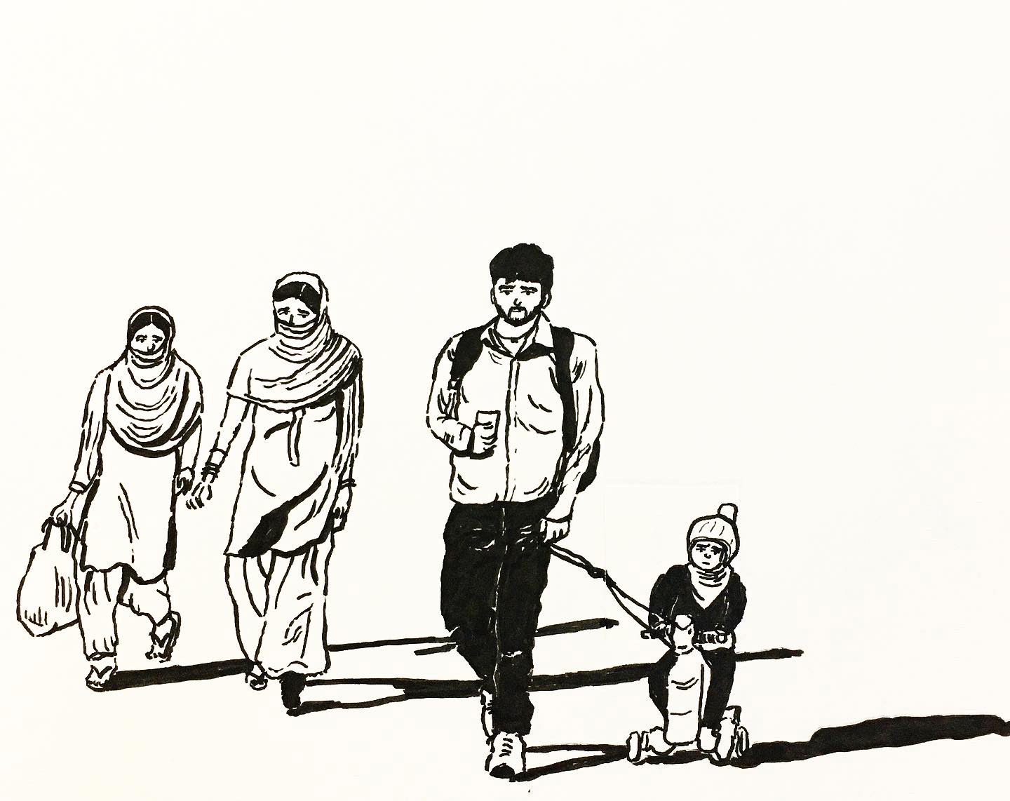 32 - A migrant worker from Bareilly walks back to his hometown with his 4 year old son. Ref image by Biplov Bhuyan/HT 