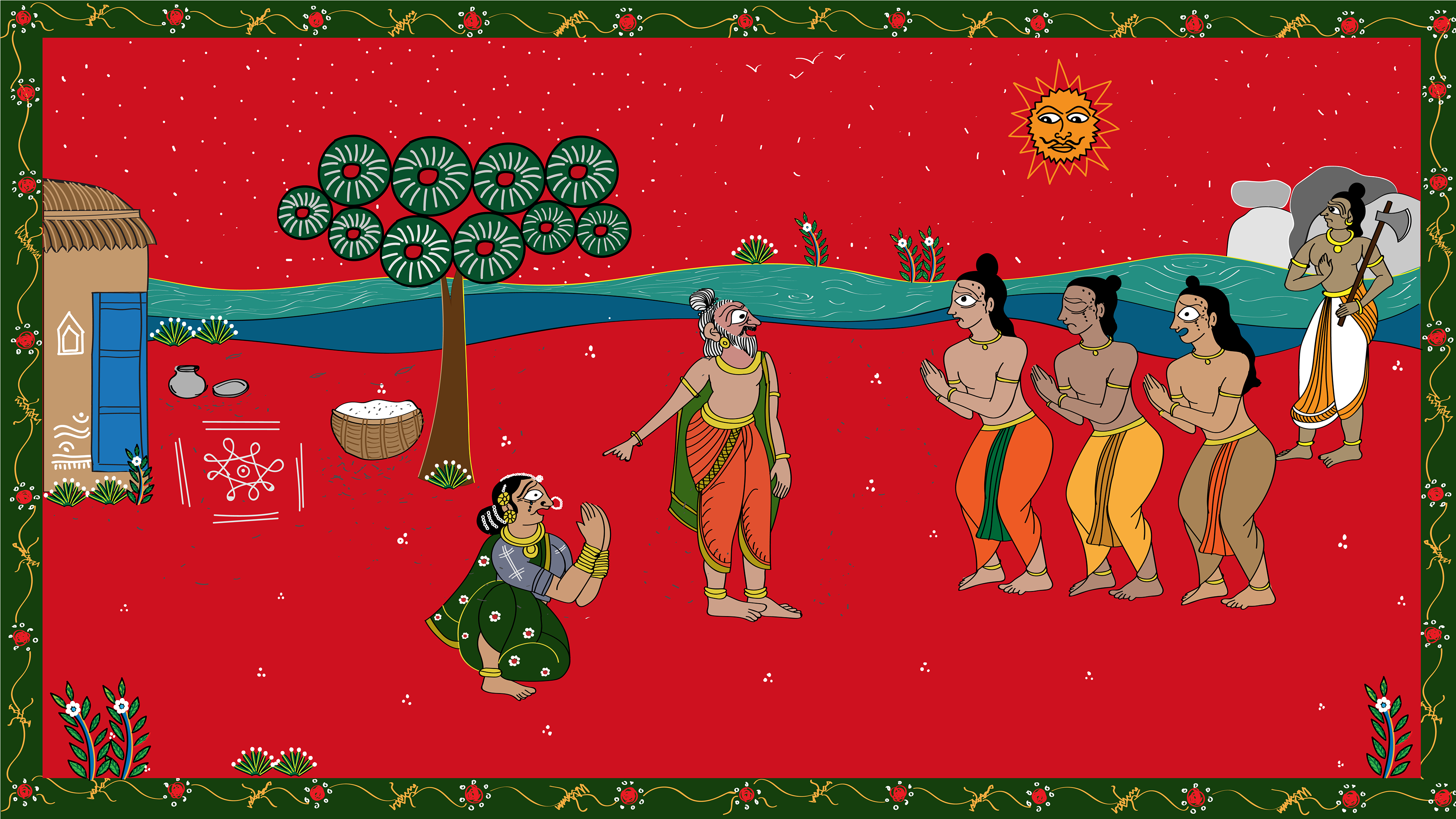 The delay in her fetching the water that day resulted in some fidelity-related suspicion; her husband Jamadagni was furious and ordered his sons to kill her