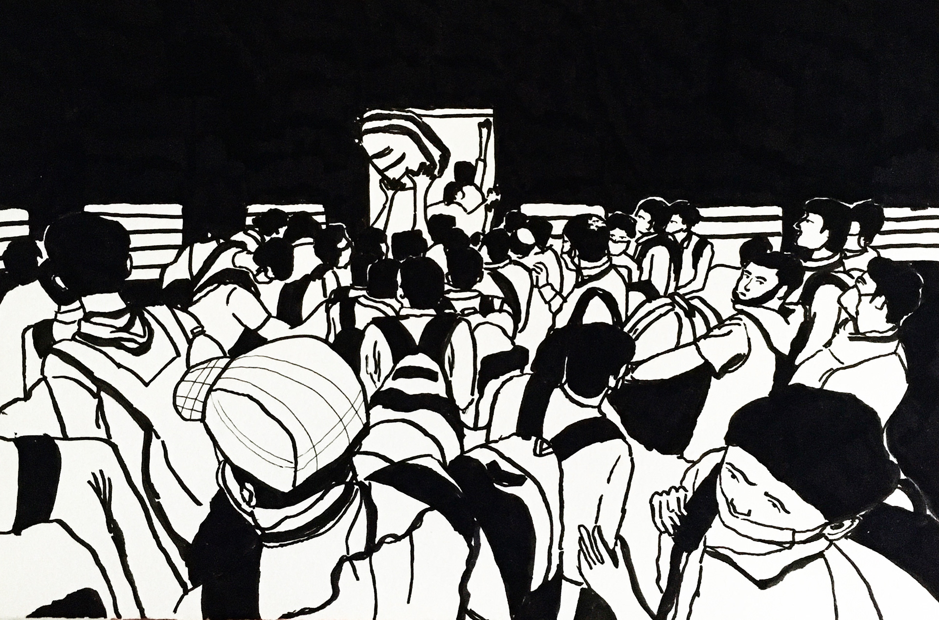 52 - Migrant workers and their families board an overcrowded passenger train in Mumbai, on March 21st, 2020. Ref image by Prashant Waydande/ Reuters