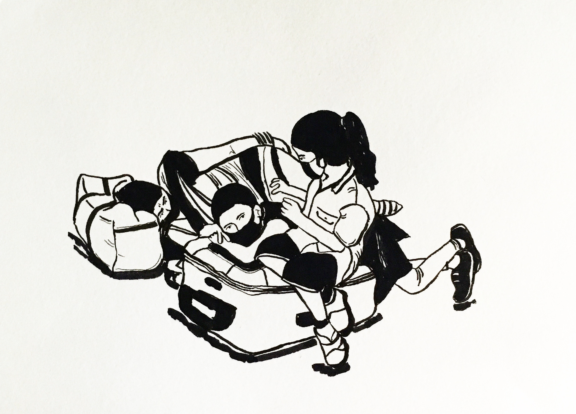 58 - Children along with their migrant family wait to board a bus to reach their native place after arriving from Mumbai via special train at Prayagraj railway station, UP. Ref image by PTI via Outlook India