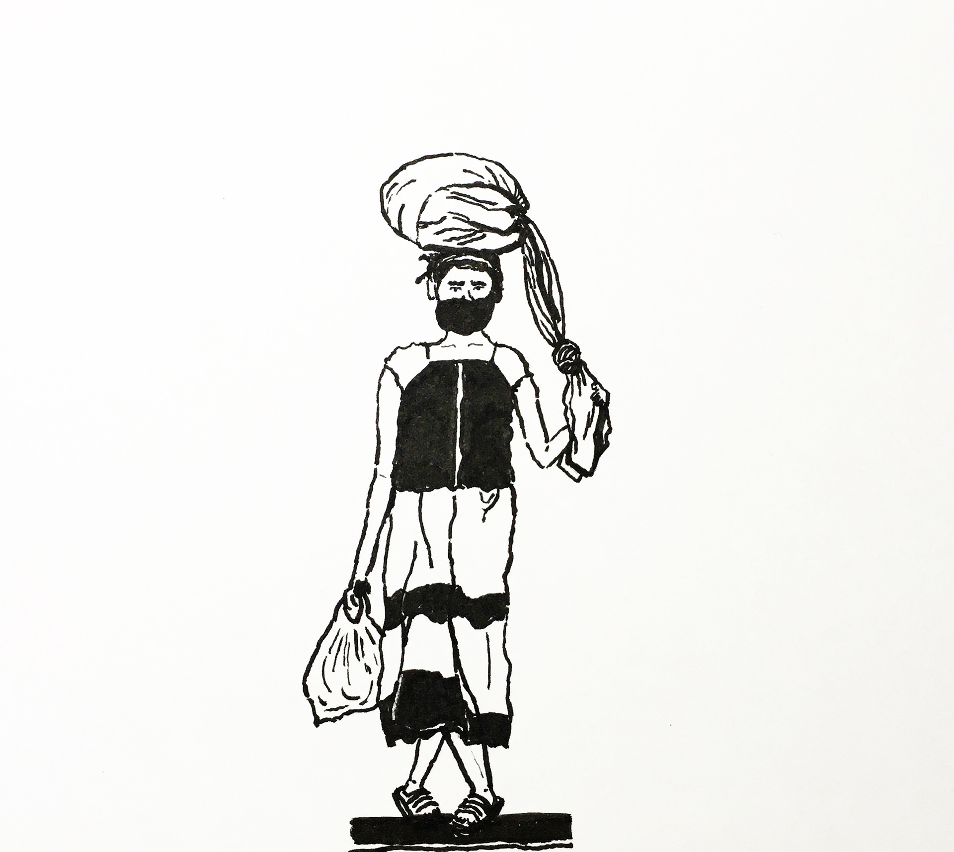 36 - The daughter of a migrant worker carrying her belongings walks along a railway track in Ghaziabad, on the outskirts of Delhi, to return to her home state of Bihar. Ref image by Adnan Abidi/ Reuters via scroll.in