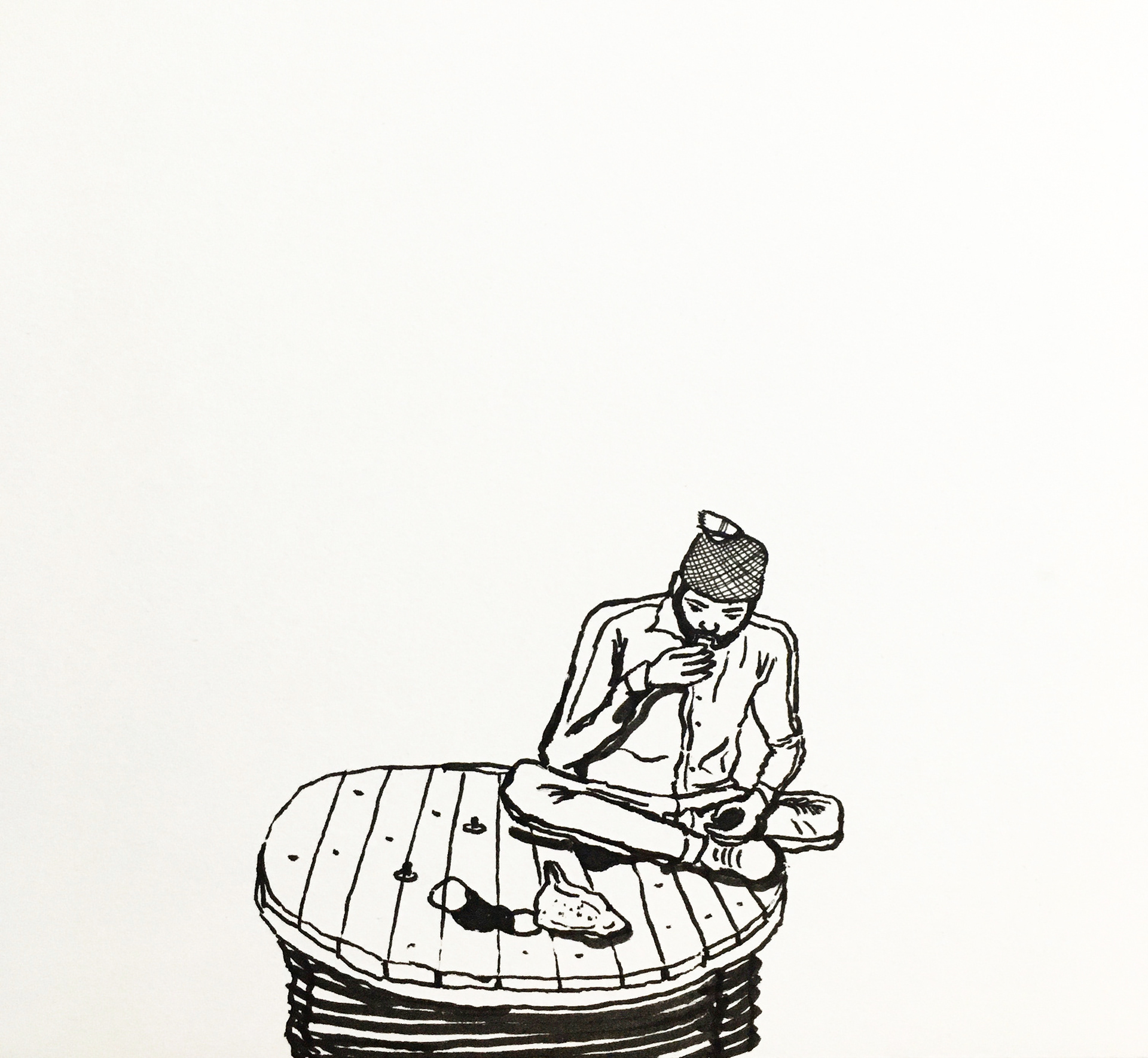 50 - A migrant worker eats food offered by local residents one a highway in Ghaziabad. Ref image by Adnan Abidi/Reuters via Quartz India