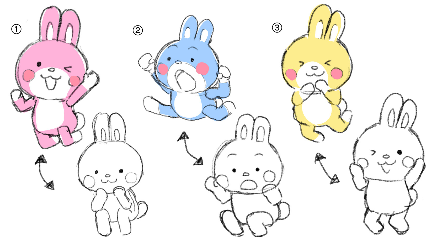 ラフ（動きとカラー案）