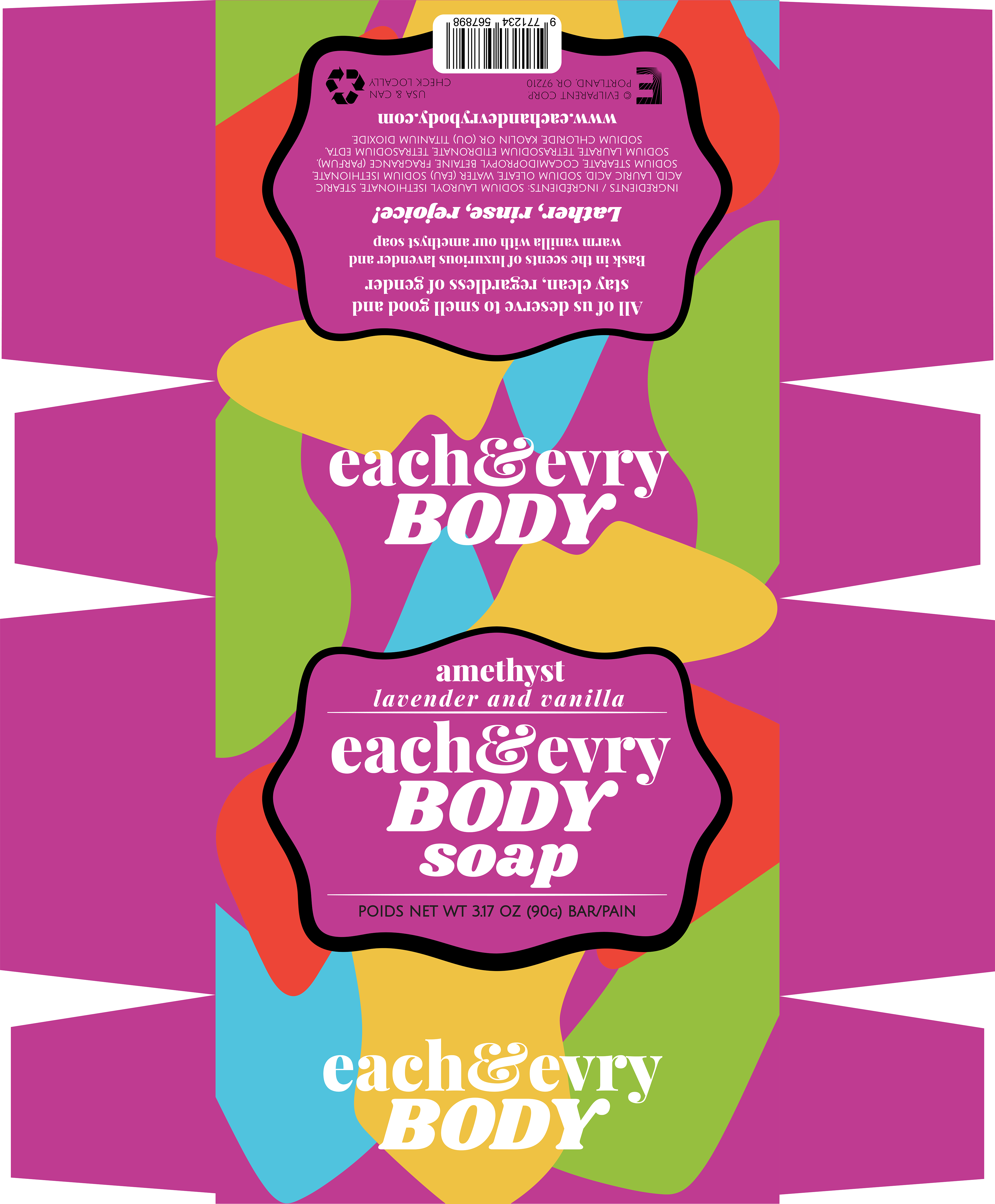 Each&Evry Body - Amethyst scented soap.