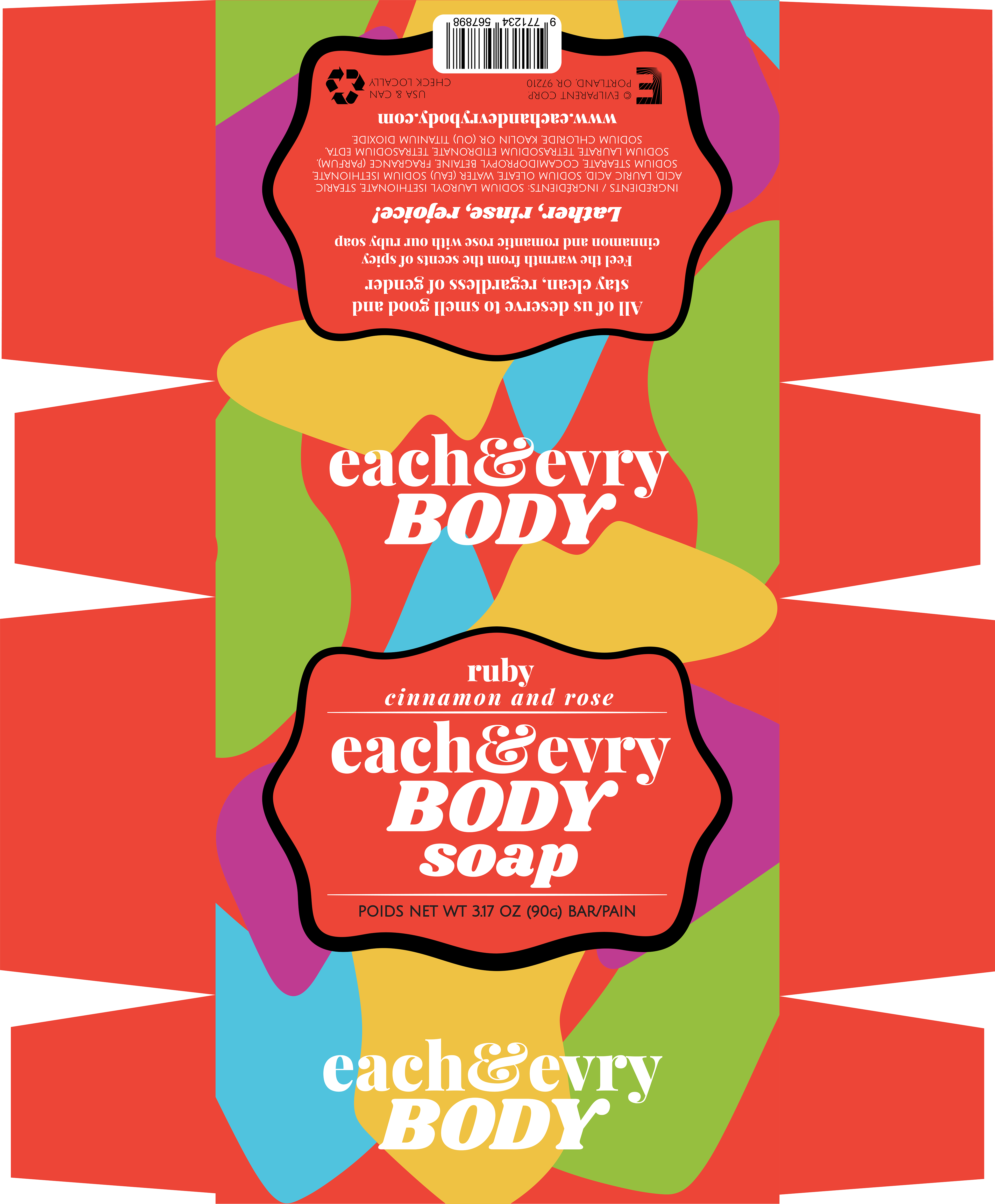 Each&Evry Body - Ruby scented soap.