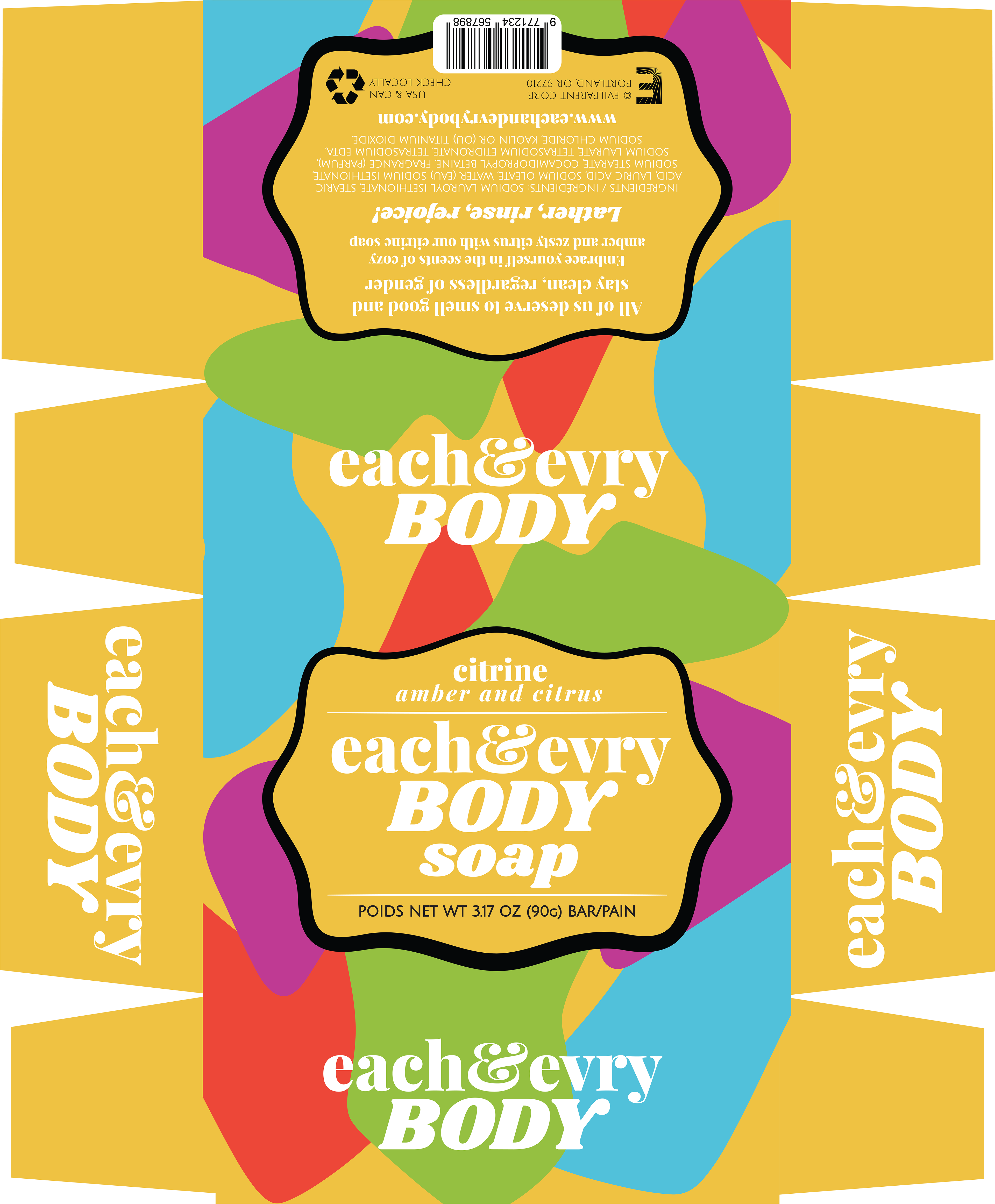 Each&Evry Body - Citrine scented soap.
