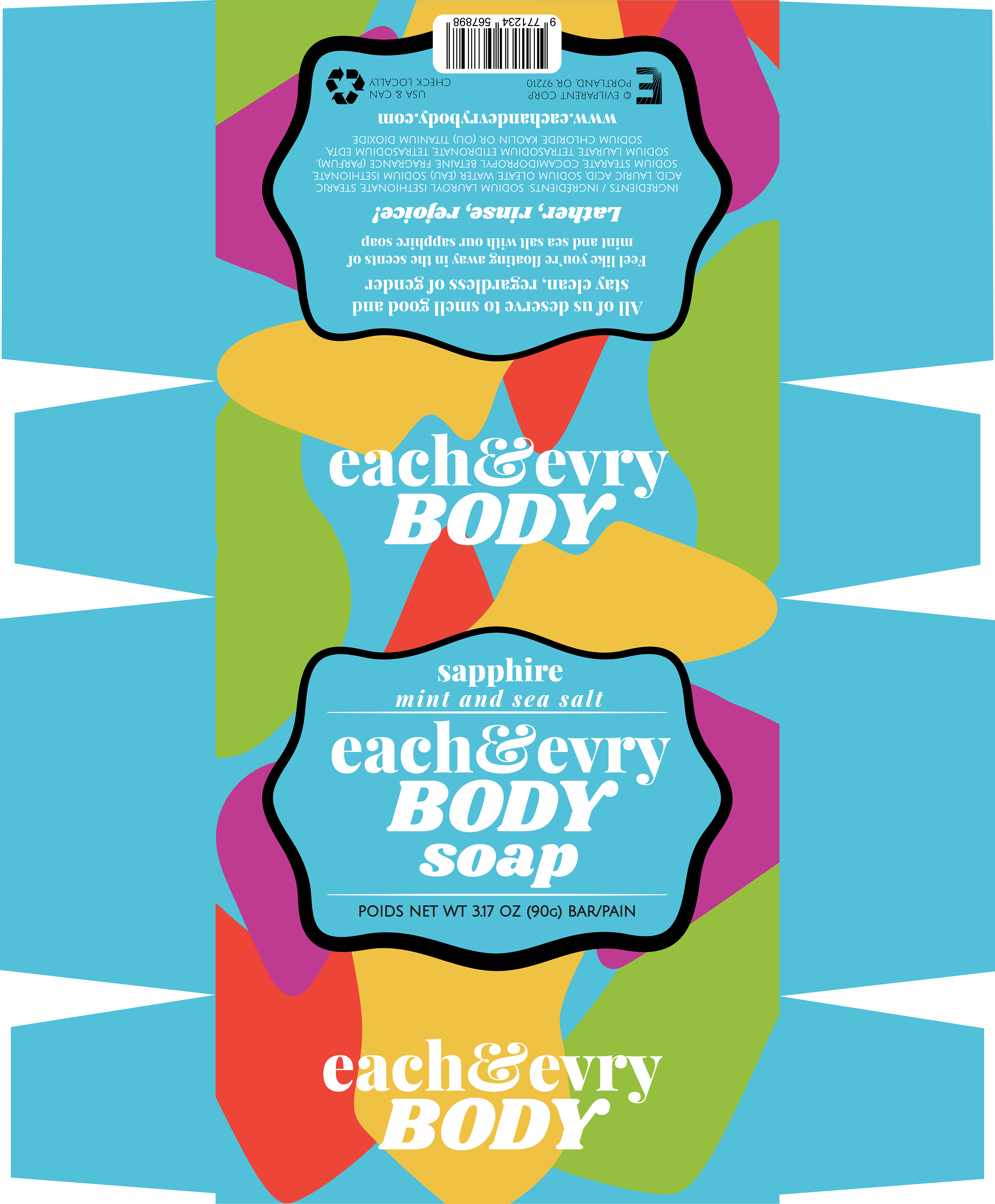 Each&Evry - Body Saphhire scented soap.
