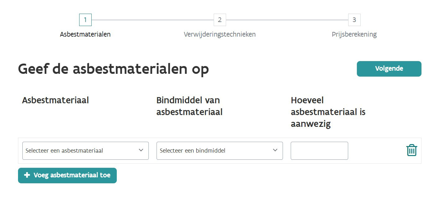 OVAM prijsramingstool asbest verwijderen