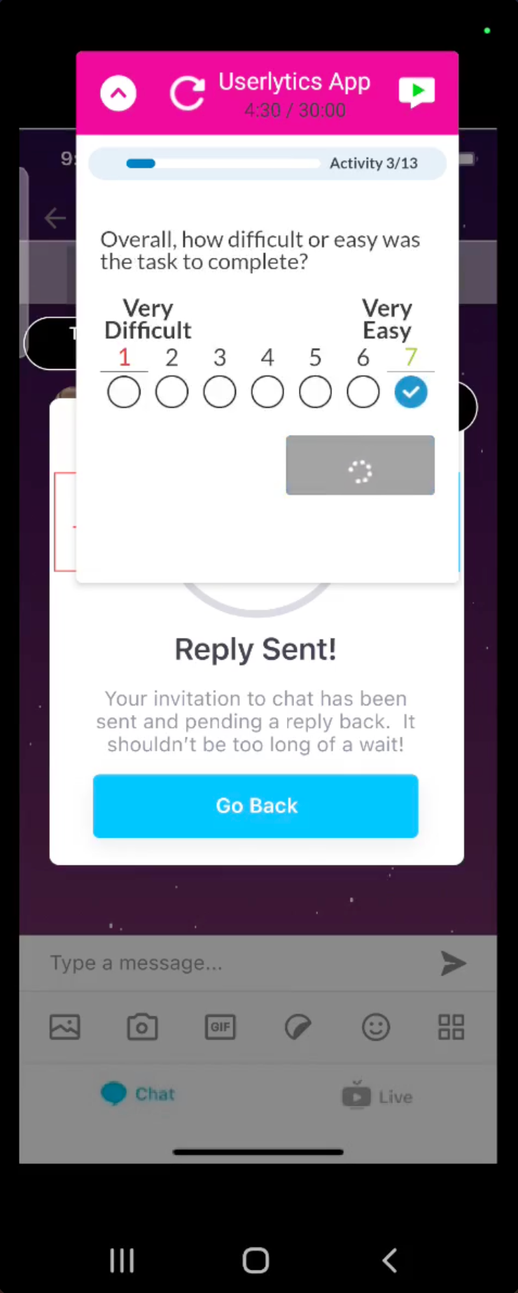 A  30 minute unmoderated user test and Figma Prototype  was conducted on the userlytics.com platform.  