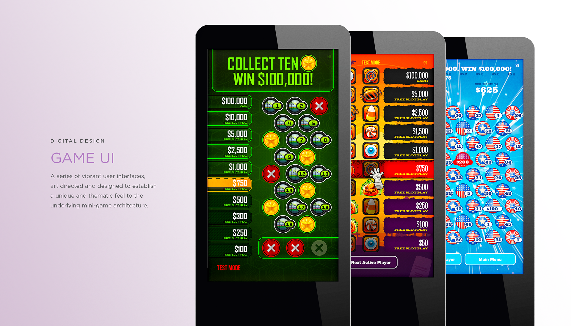 A kiosk game user interface design