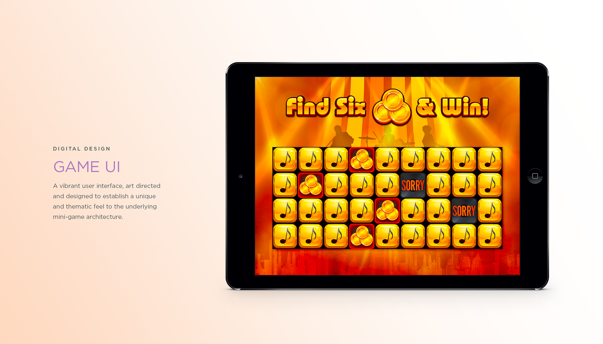 A tablet game user interface design