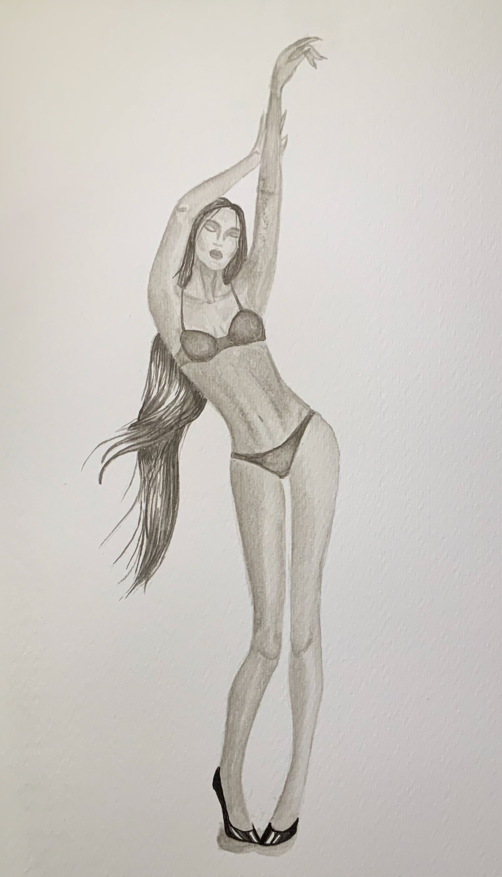 Model Study. Ink on watercolor paper [2020]