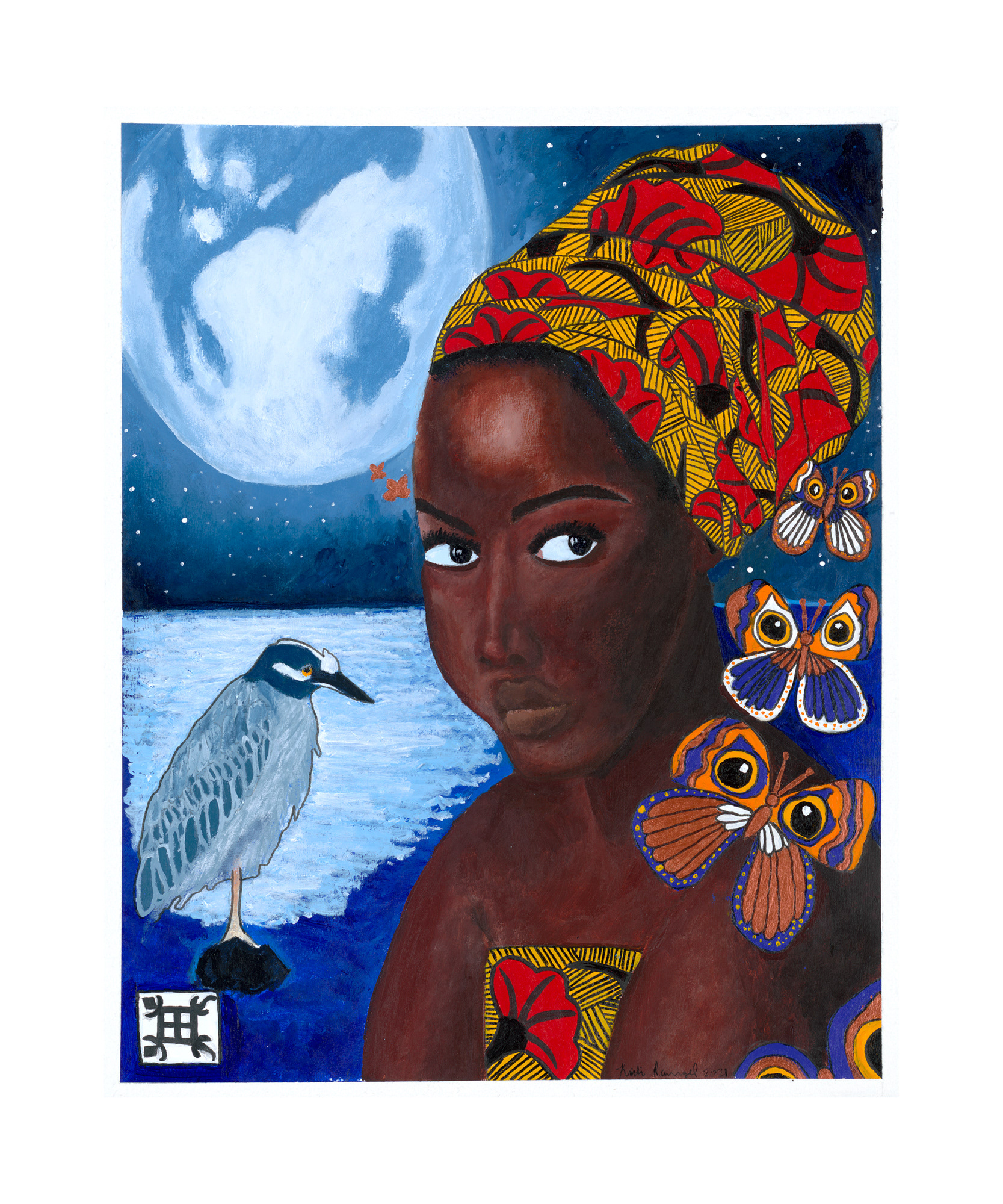 Moonlight • Acrylic on Watercolor Paper • 18 x 24 inches • 2021