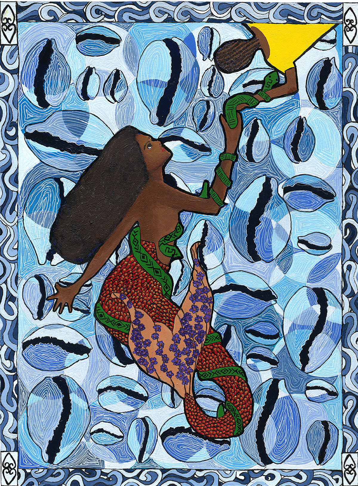 “Mami Wata Have Mercy" • Acrylic on Watercolor Paper • 18x24 inches • 2022
