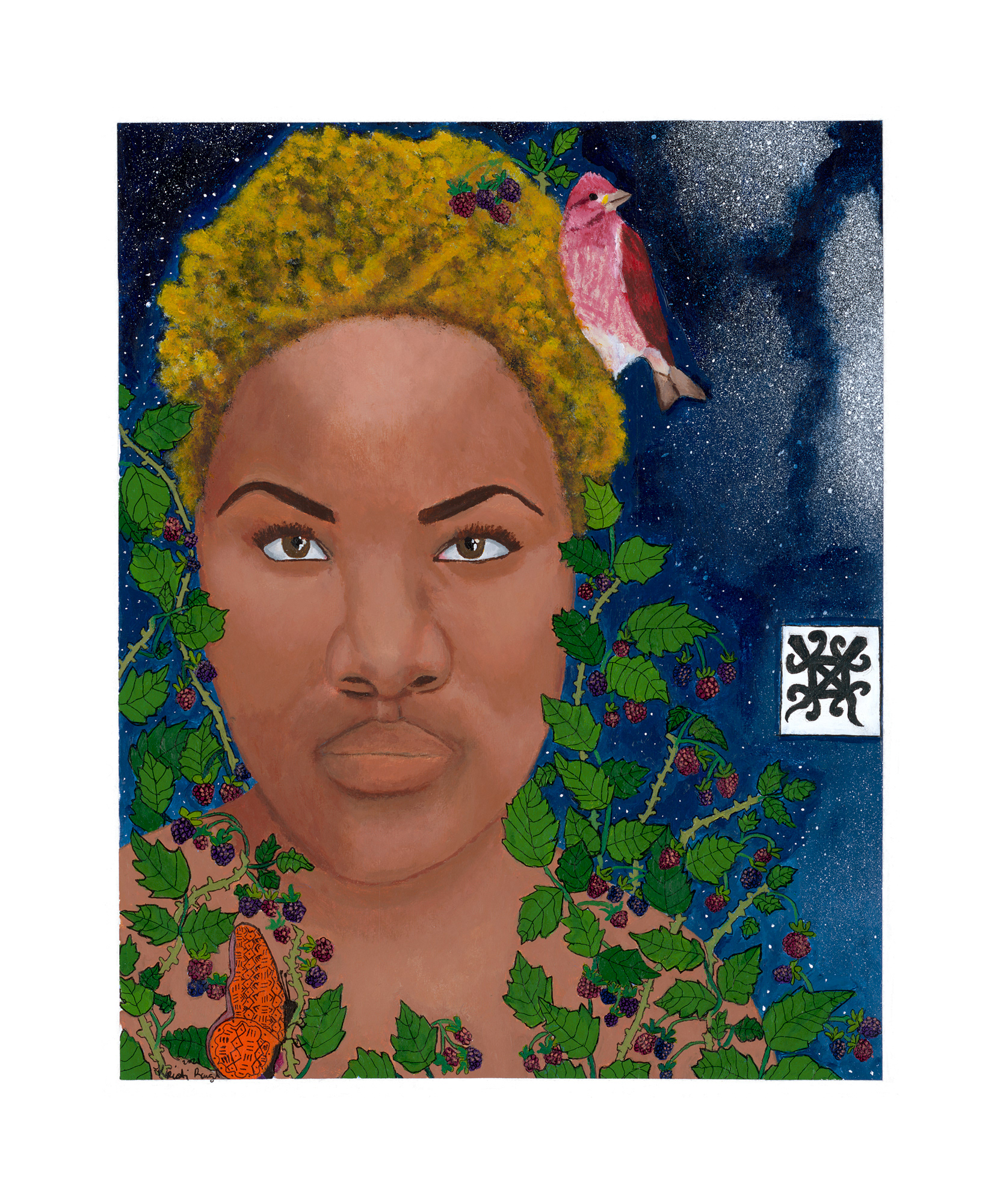 Blackberry • Acrylic on Watercolor Paper • 18 x 24 inches • 2021