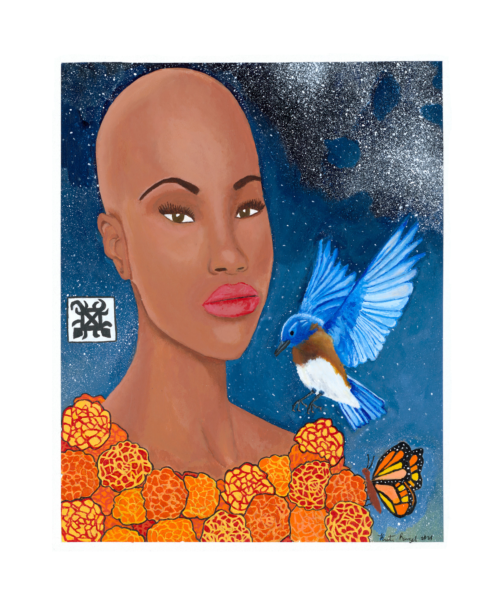 Marigold • Acrylic on Watercolor Paper • 18 x 24 inches • 2021