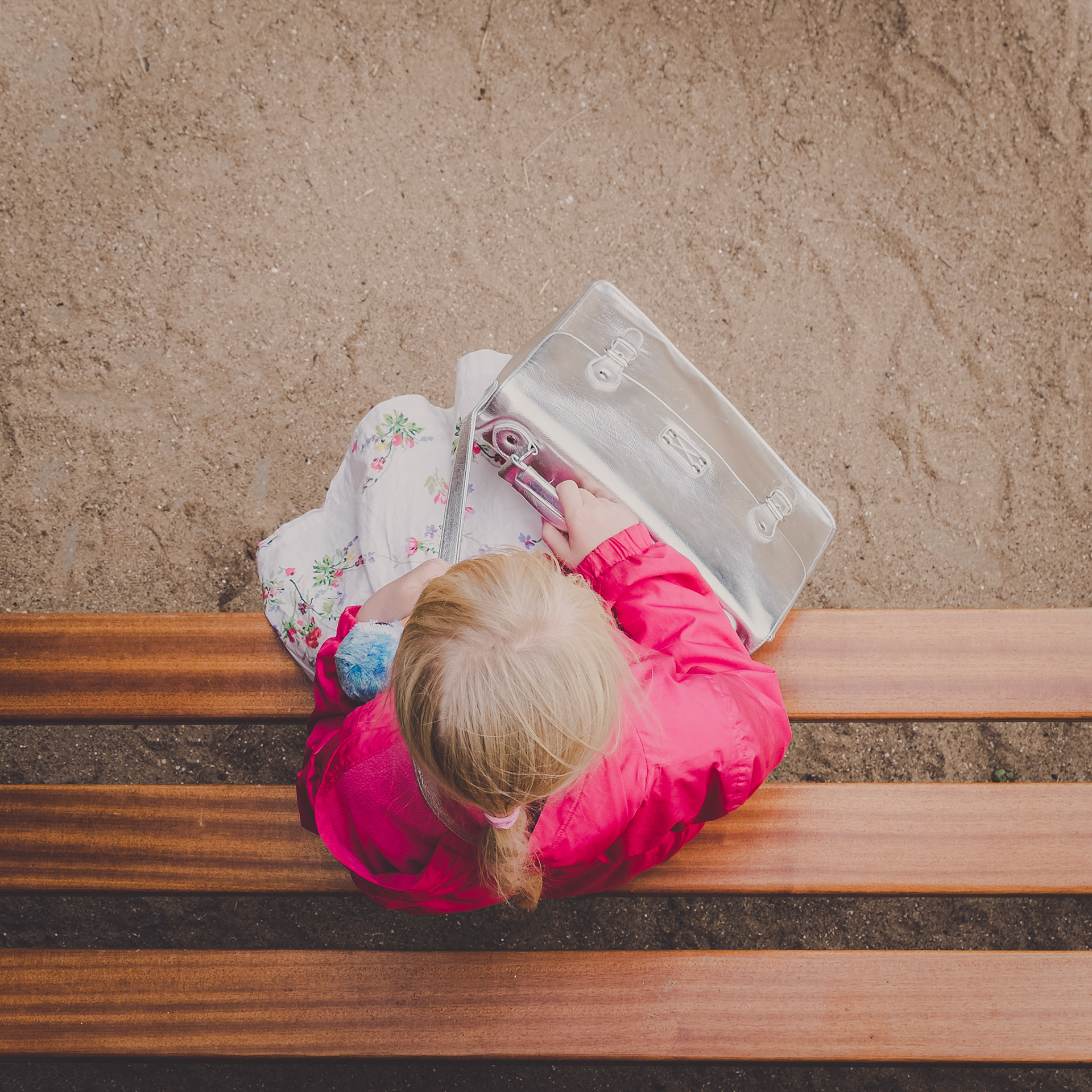 All Packed Up And Ready To Go | Young Girl Sat On A Bench