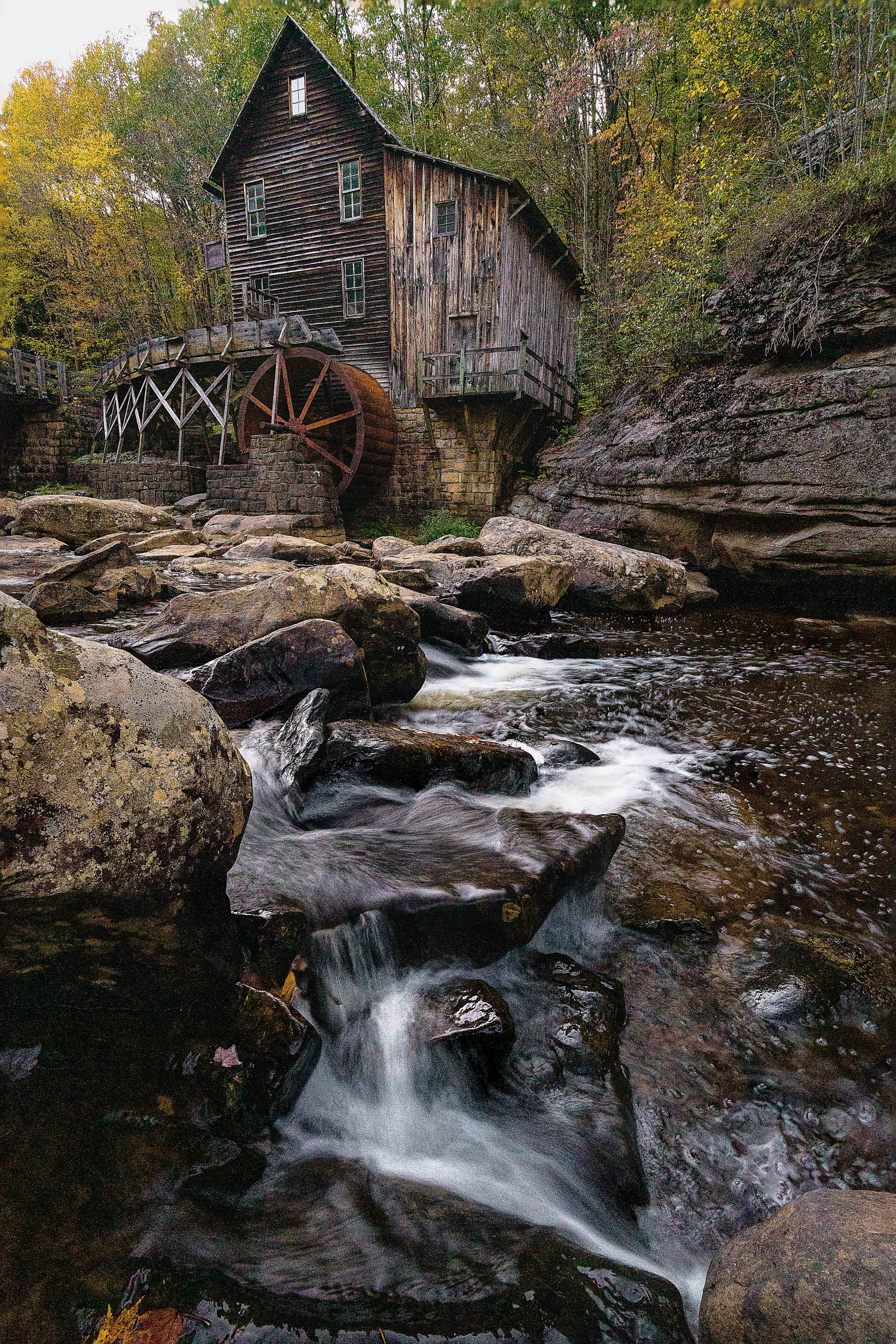 Babcock Grist Mill - WV - the most famous and visited grist mill of the United States. Just a few miles from the New River Gorge national park of West Virginia