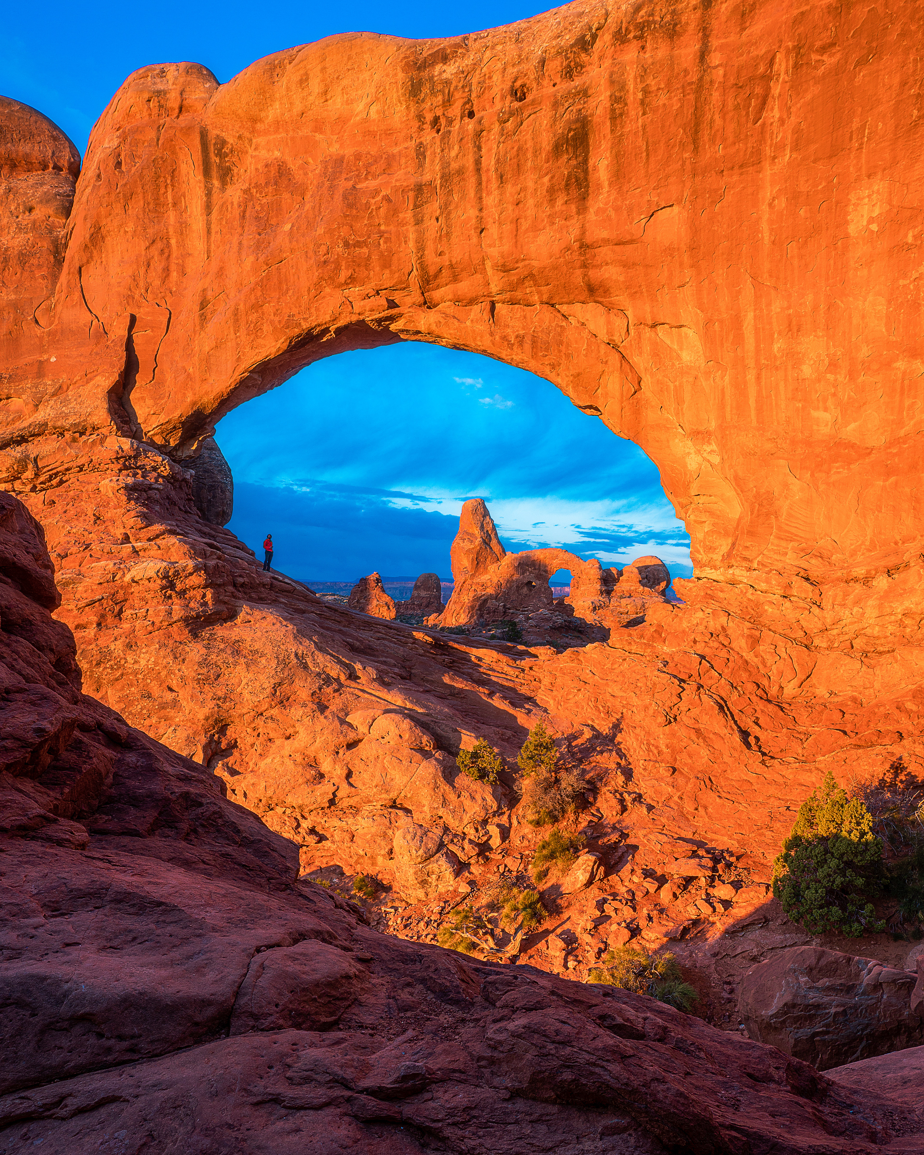 Turret Arch and Window Arch in Arches National Park - Utah
