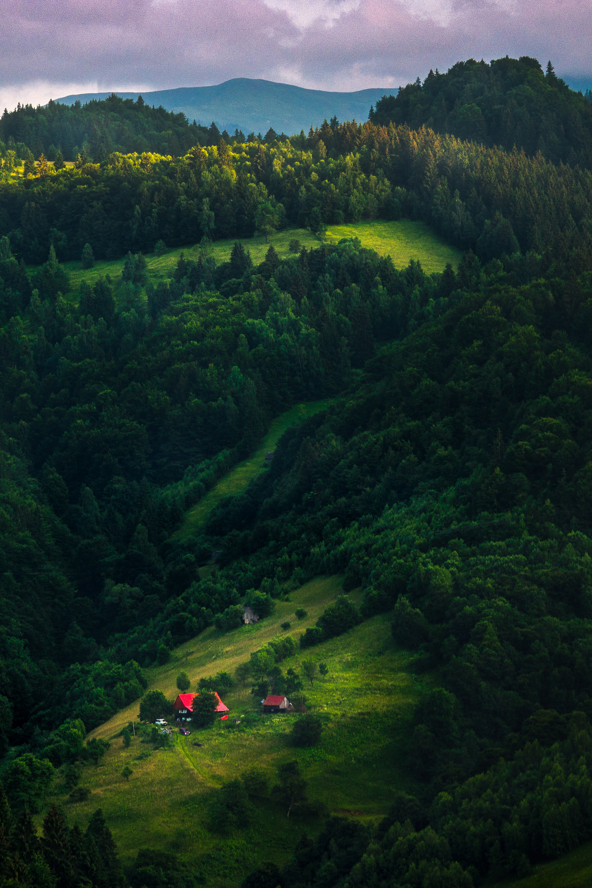 Bucegi Mountains - a snapshot from a highway of a remote farm in the Bucegi Mountains of Romania, close to Brasov