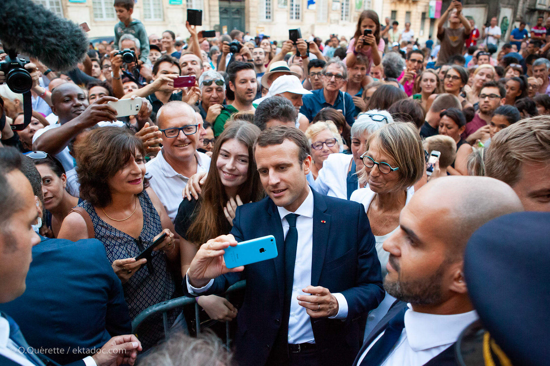 Visite à Arles du président de la république françaice Emmanuel Macron