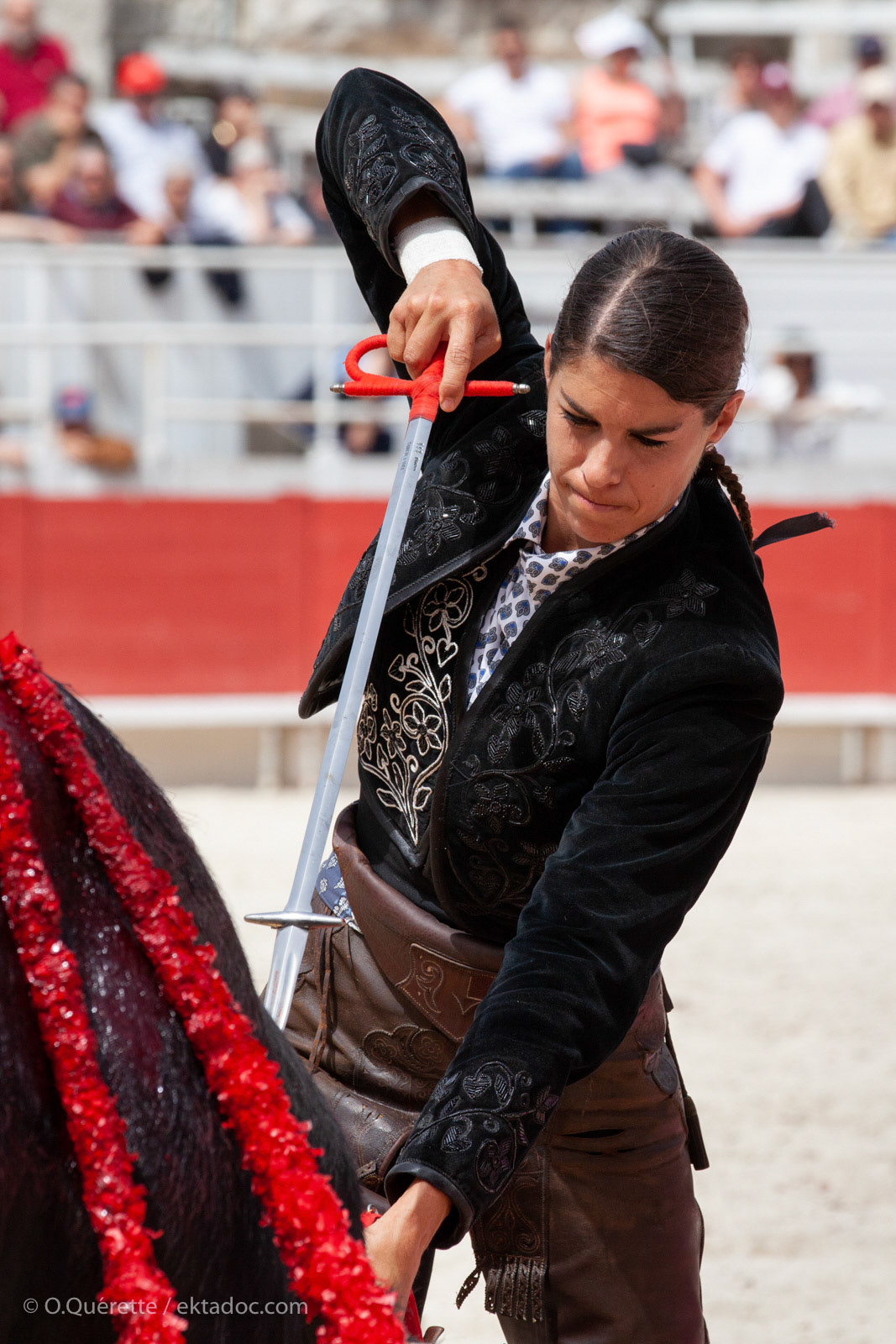 Mise à mort, corrida Rejon aux arènes d'Arles