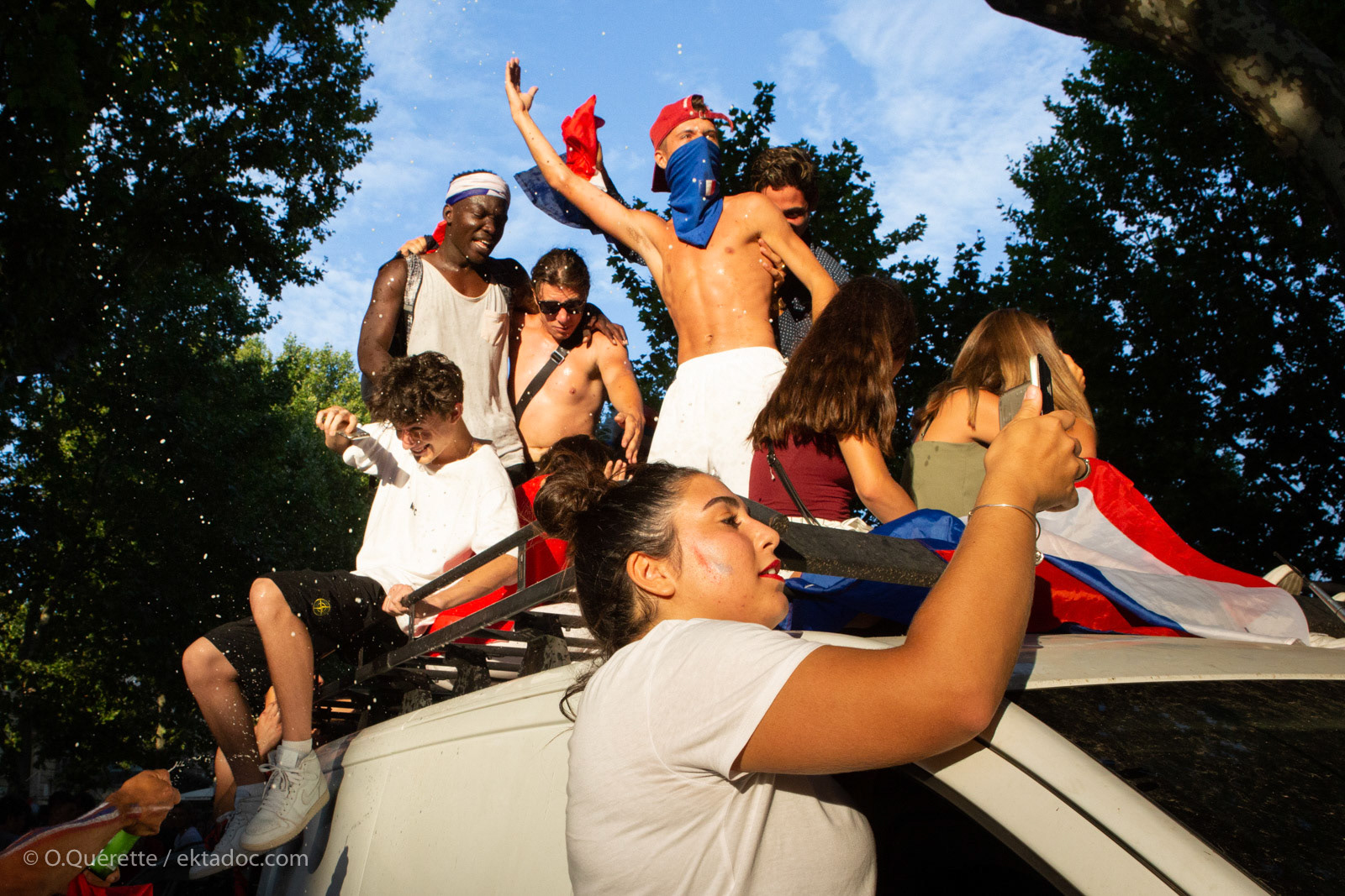 Célébration à Arles de la victoire de l'équipe de france de football en Russie le 15 juillet 2018