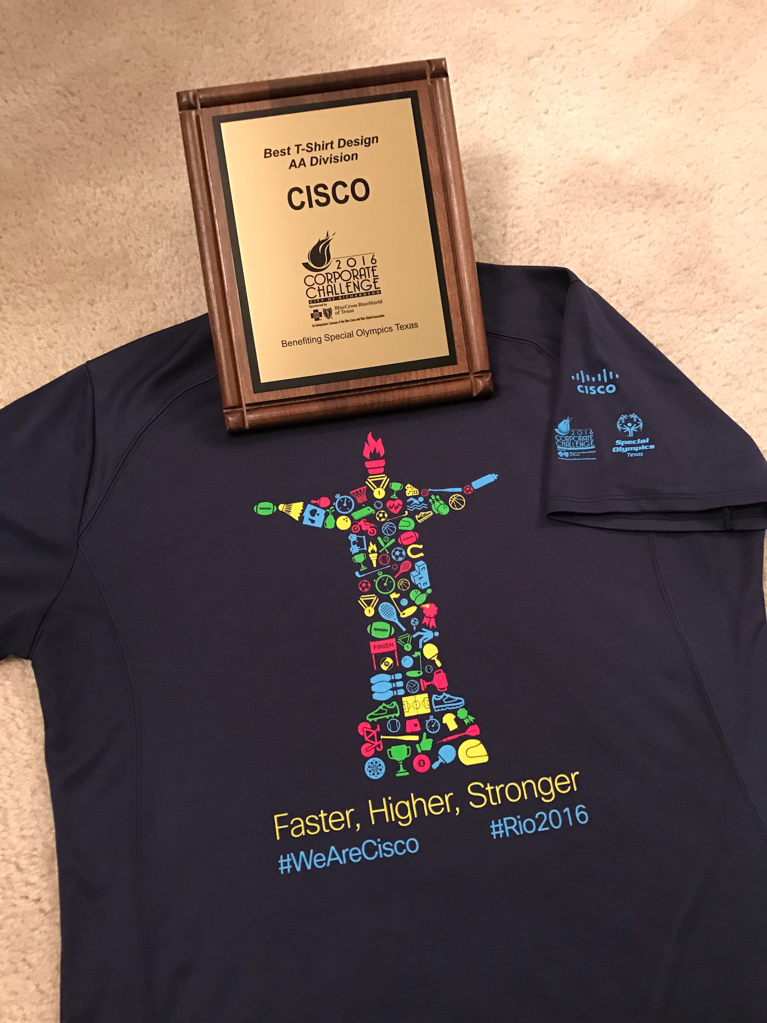 Not only was this part of my role, but it was also part volunteering as the Company Coordinator for a charity event we participated in as a campus called Corporate Challenge. We'd hold a t-shirt design contest to select the shirt design participants would wear while competing. Mine design not only won the campus competition but also the city one.