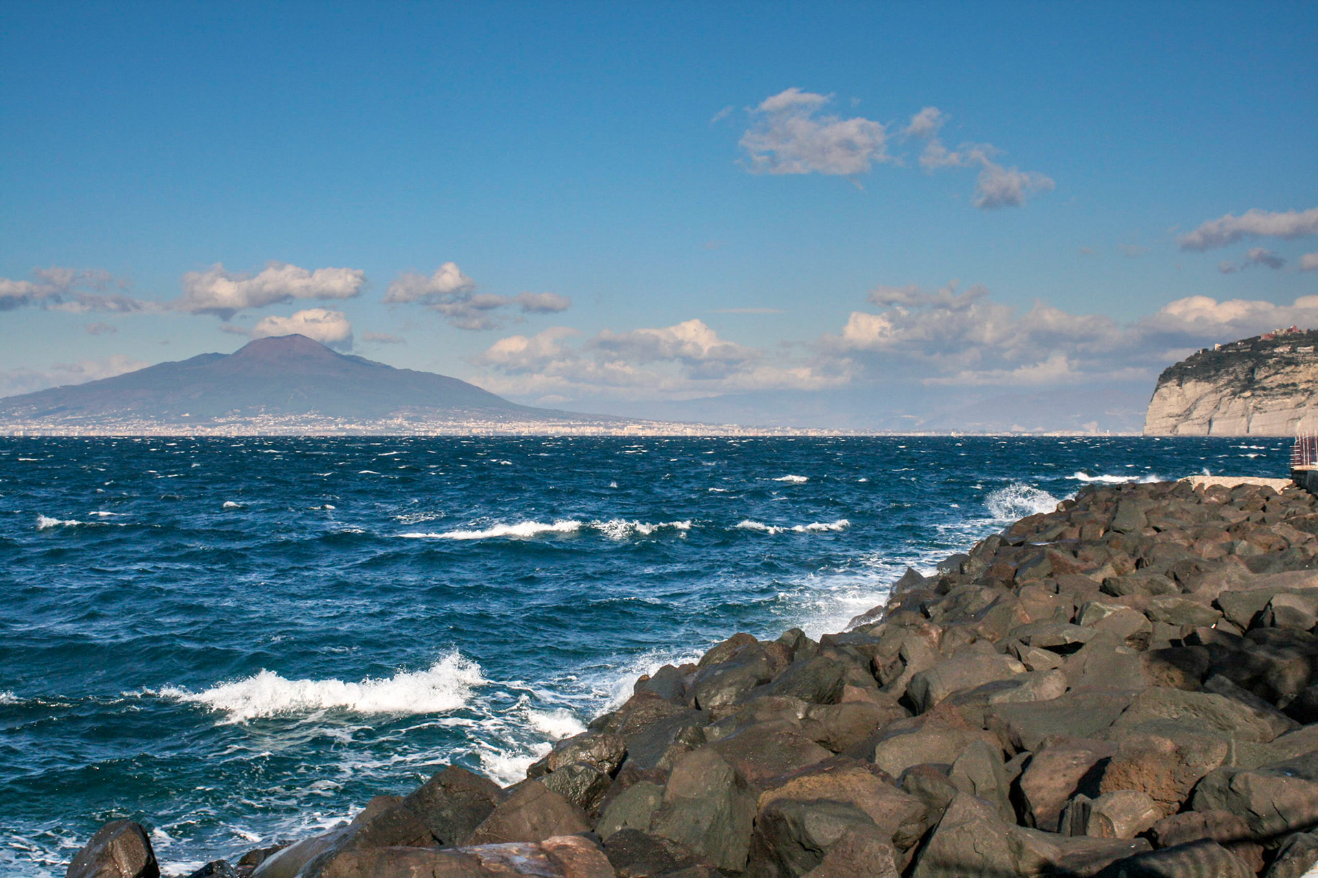 Mount Vesuvius from near Sorrento, Italy. Dec 14, 2007