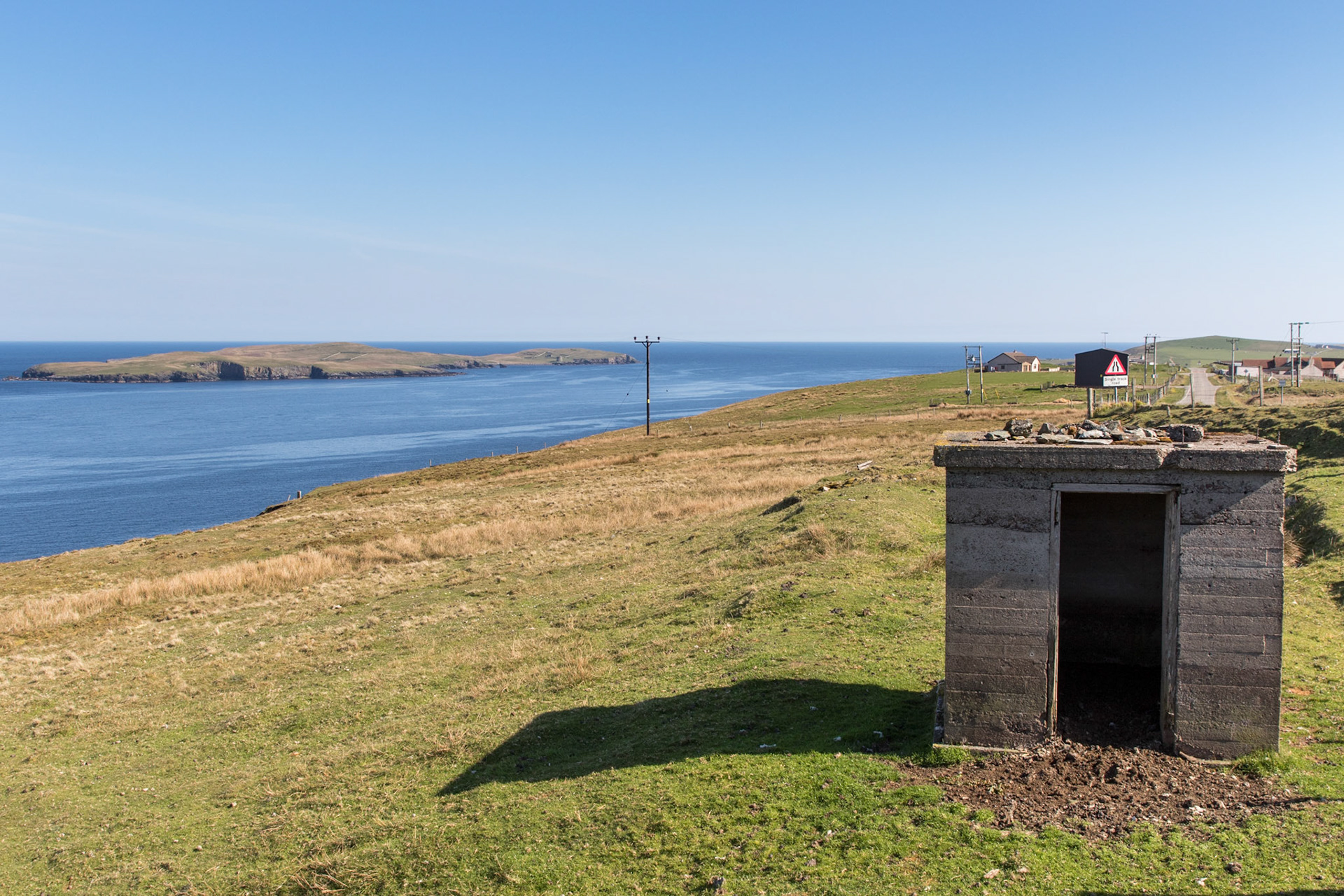 Mousa in the distance in Shetland Islands