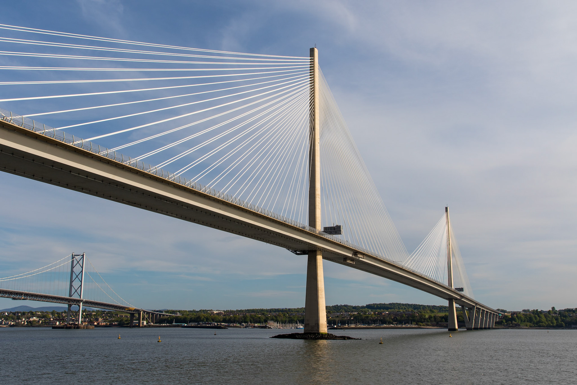 Queensferry Crossing and Forth Rd Bridge