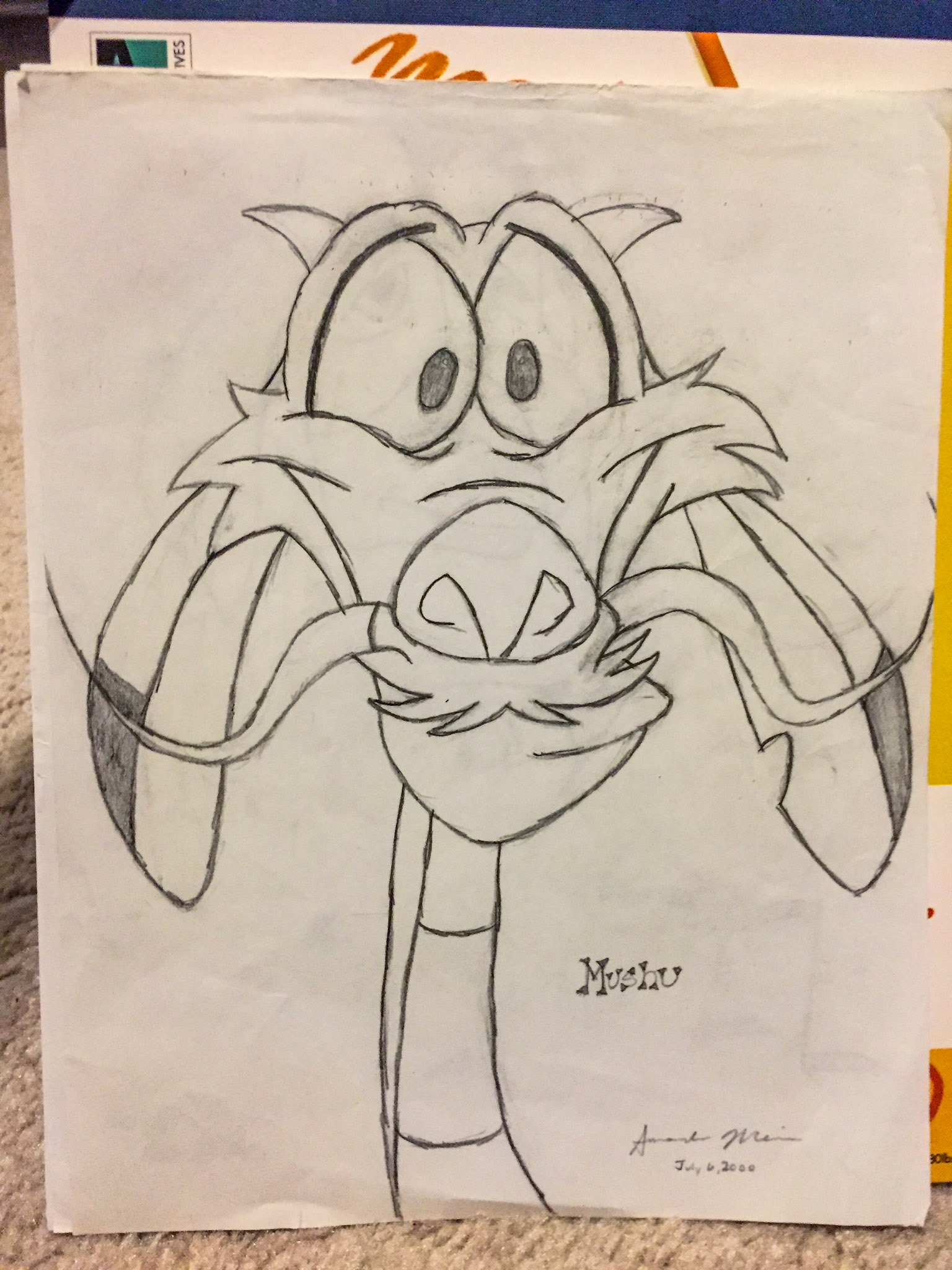 Mushu Drawing, July 6, 2000