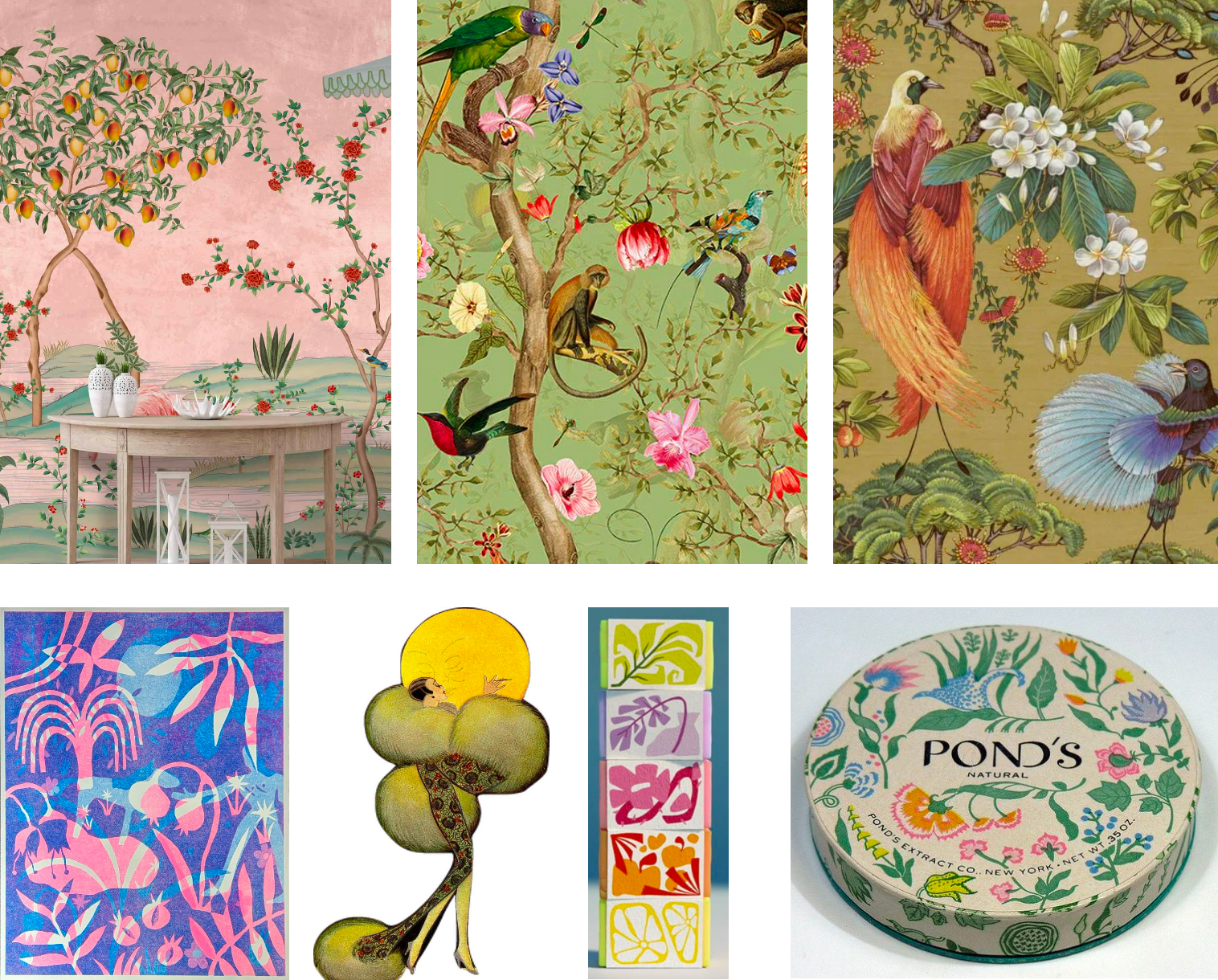 Final, more focused inspiration; honing in on chinoiserie wallpaper