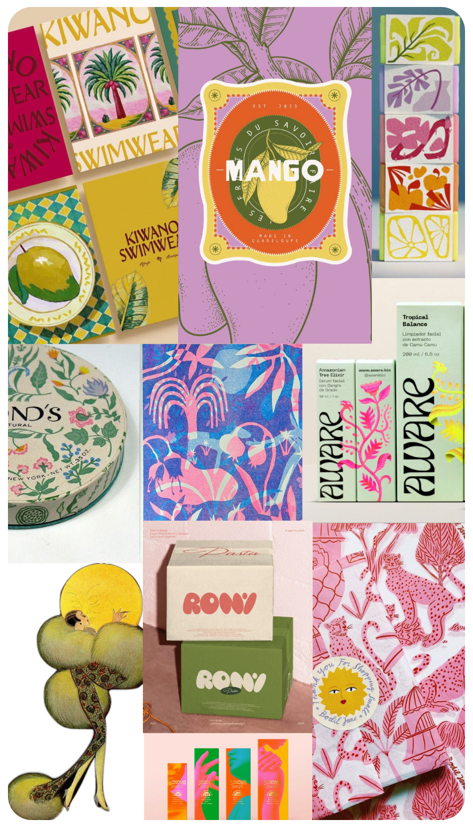 Original inspiration; colorful, botanical, with vintage flair