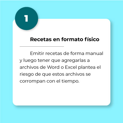 1. Recetas en formato físico.
