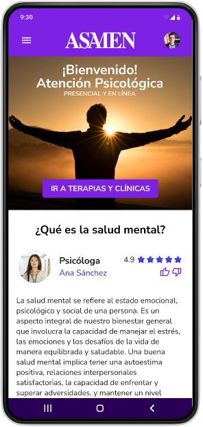 1. Pantalla de inicio de la maqueta para teléfono.