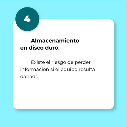 4. Almacenamiento en disco duro.