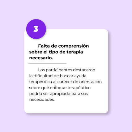 3. Falta de comprensión sobre el tipo de terapia necesario.