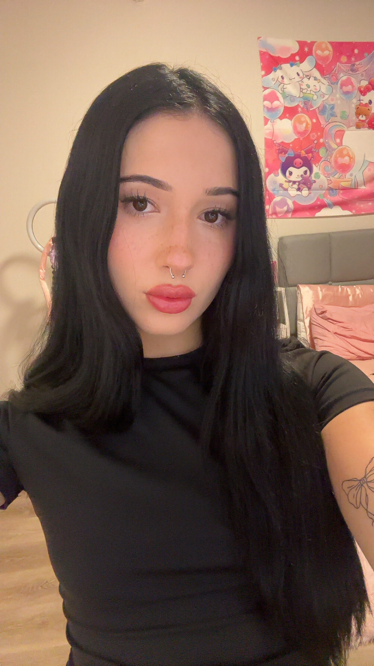 Selfie of me in my room in front of my vanity.